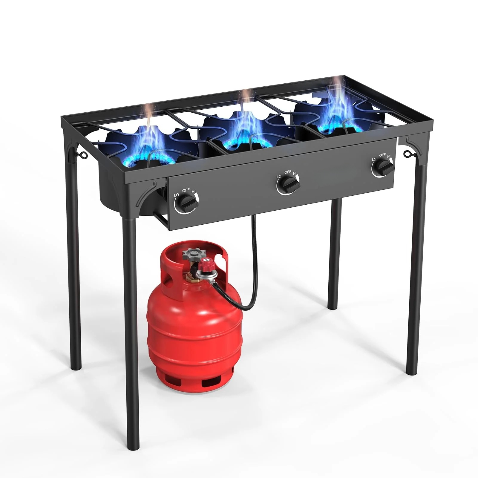 3 Burner 225,000 BTU Outdoor Gas Propane Stove for Camping Cooking