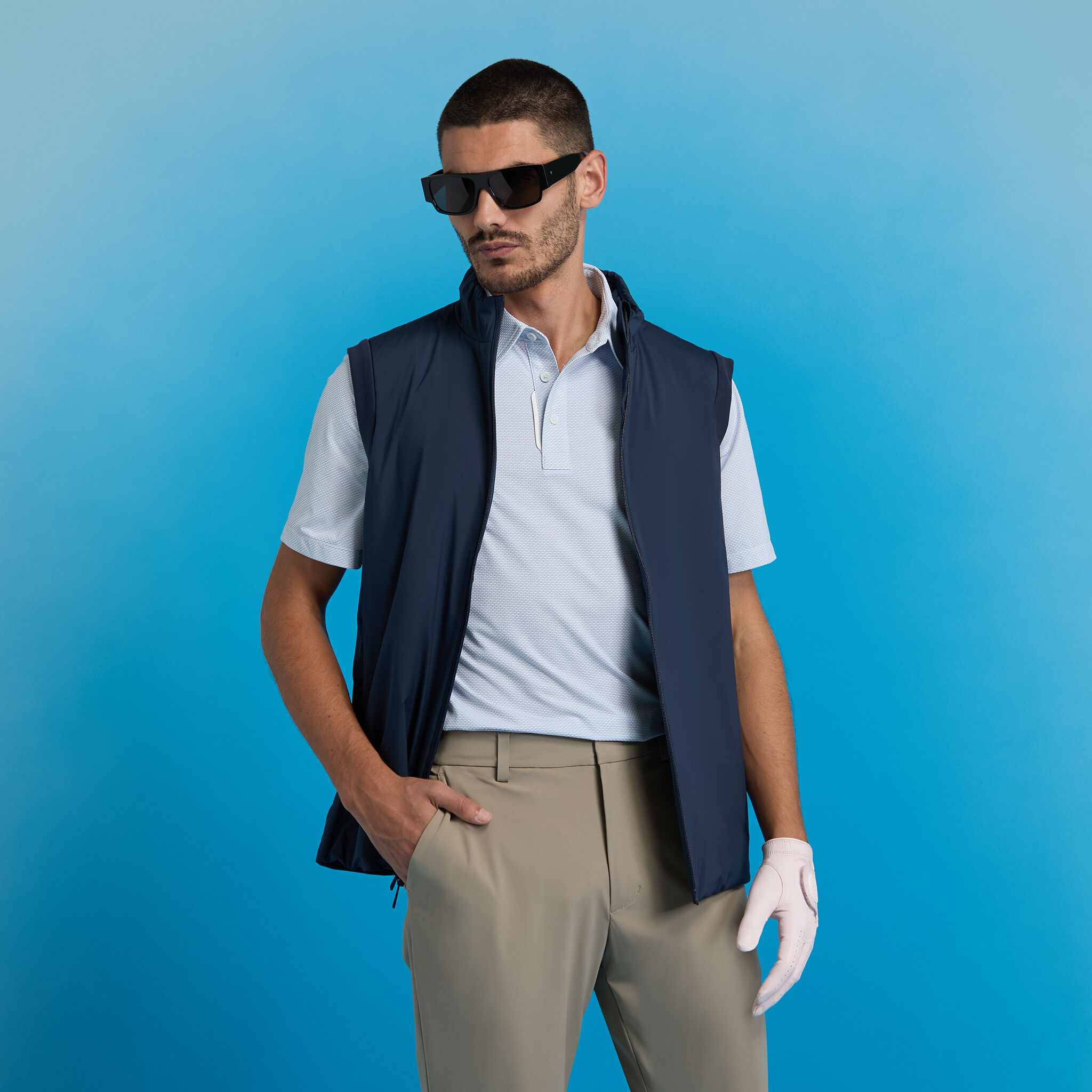 FINE STRETCH JACQUARD POLO