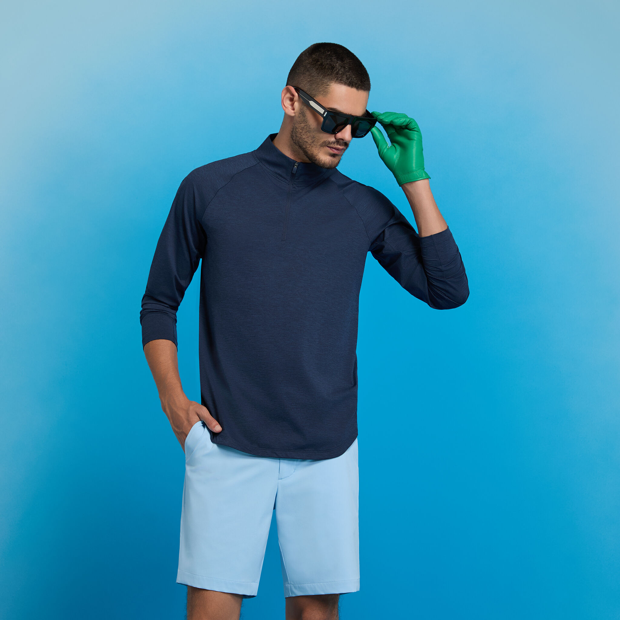 TECH MÉLANGE RAGLAN QUARTER ZIP PULLOVER
