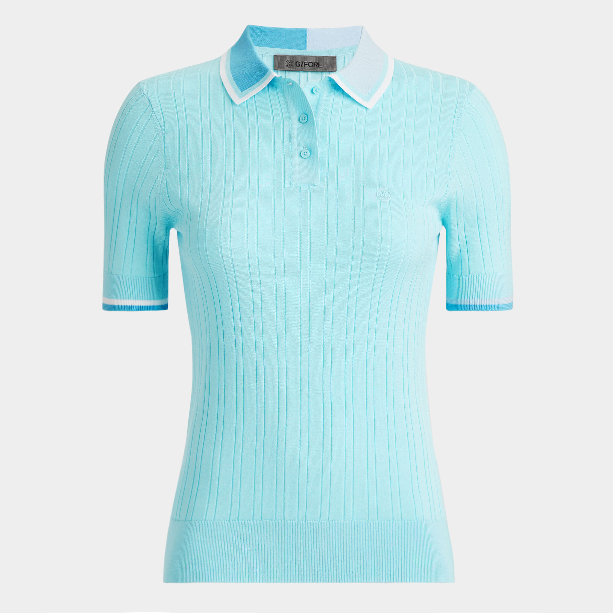 RIBBED COTTON BLEND SWEATER POLO