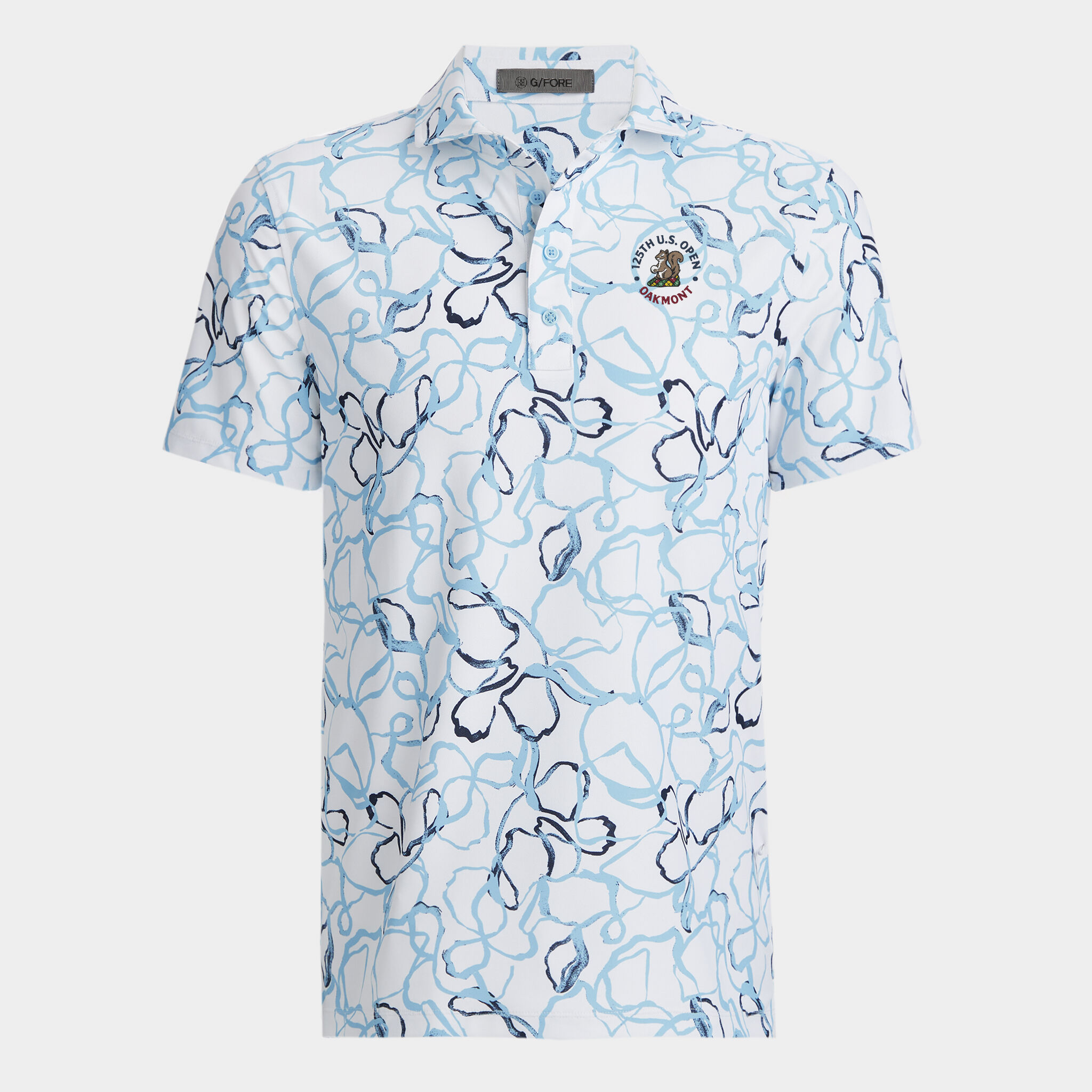 LTD RELEASE 2025 U.S. OPEN WATERCOLOUR FLORAL TECH PIQUÉ POLO
