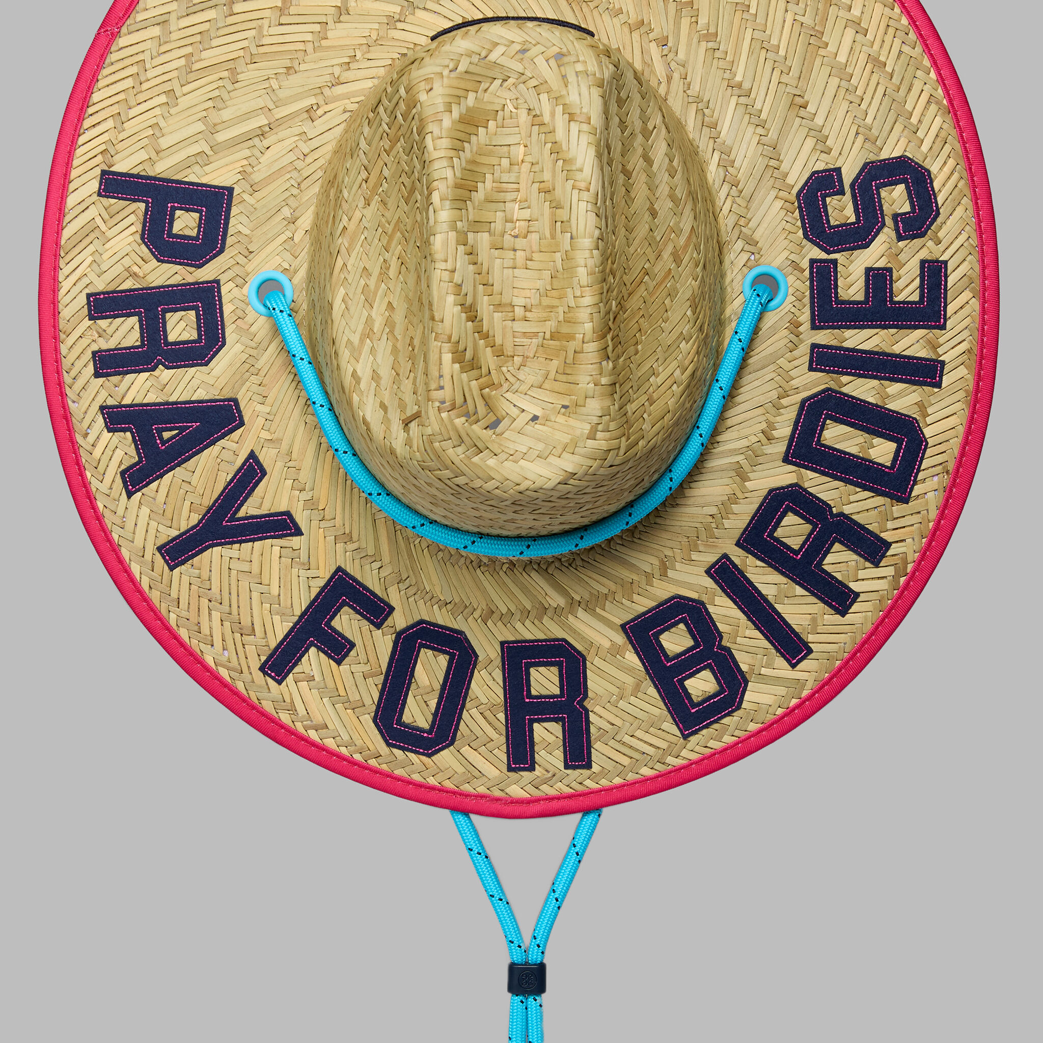 PRAY FOR BIRDIES STRAW HAT