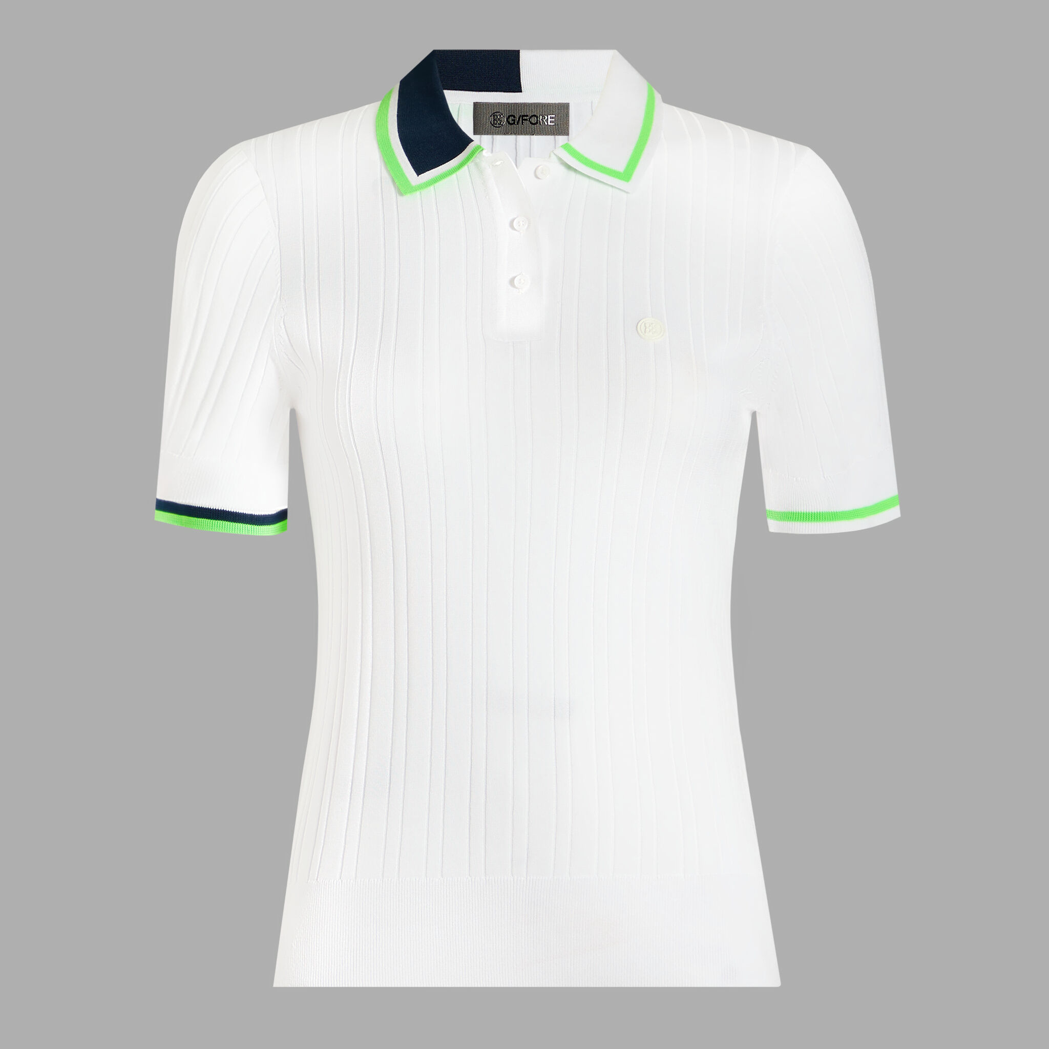 RIBBED COTTON BLEND SWEATER POLO