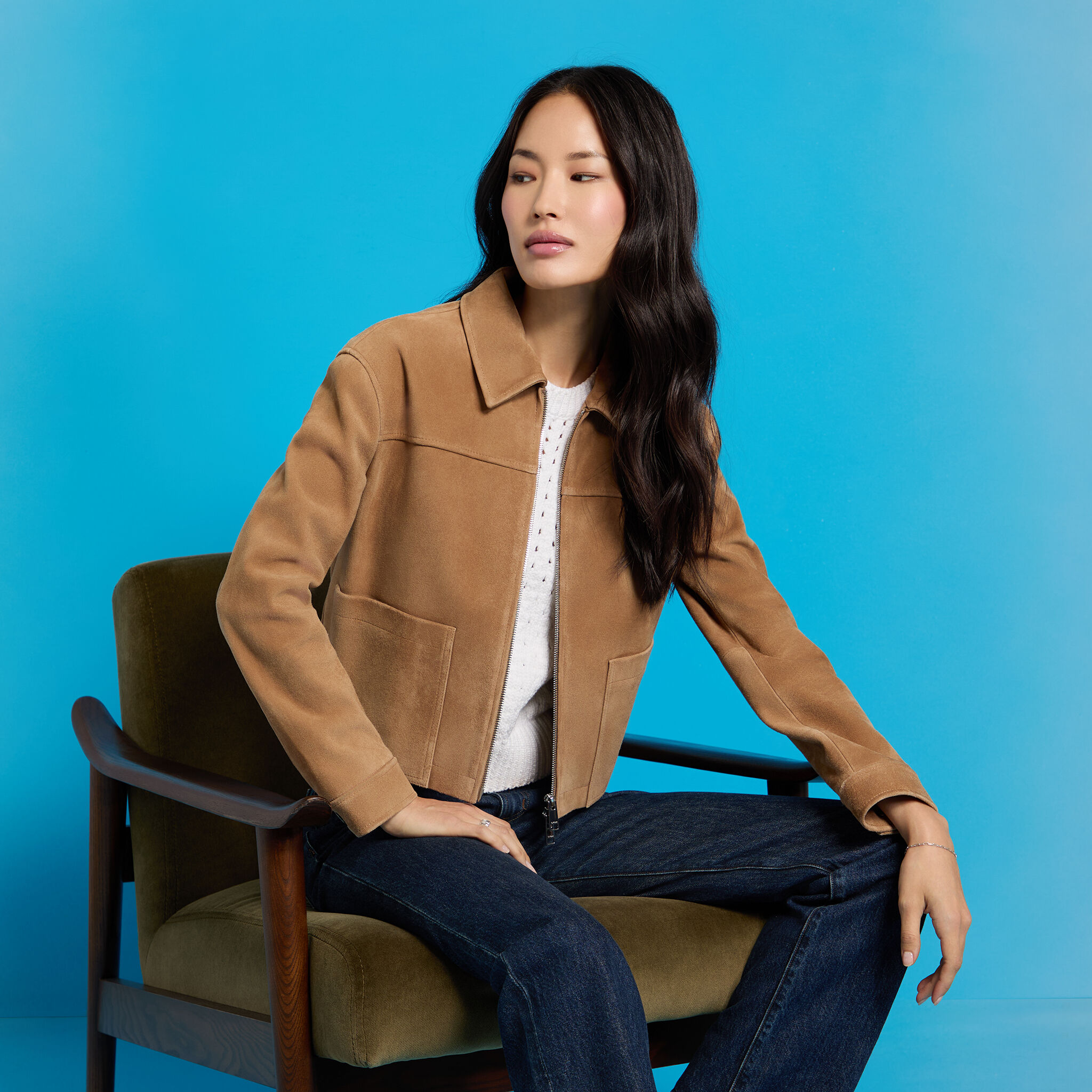 SUEDE ZIP JACKET