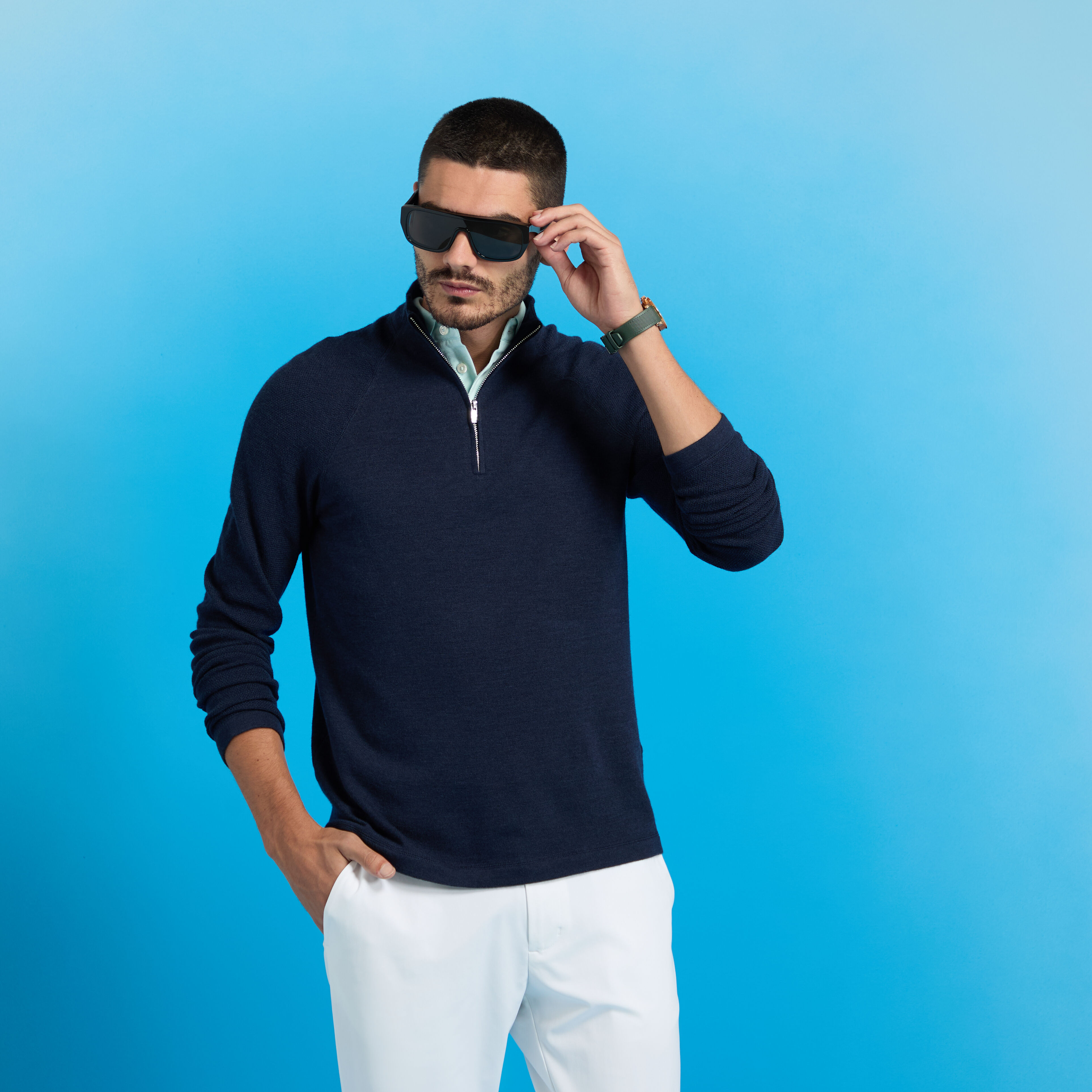 PERFORMANCE MERINO WOOL QUARTER ZIP PULLOVER