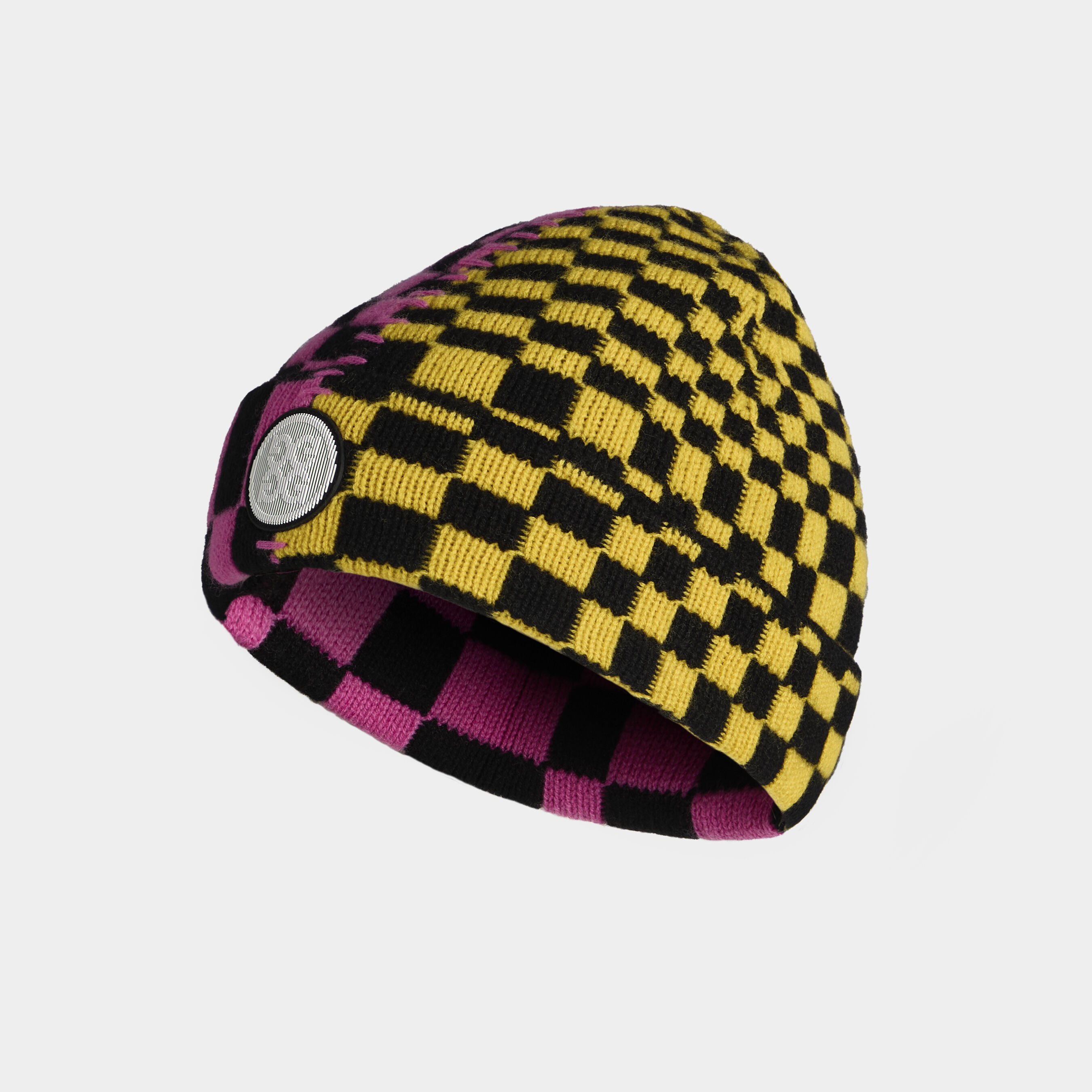 LTD RELEASE DISTORTED CHECK MERINO WOOL BEANIE