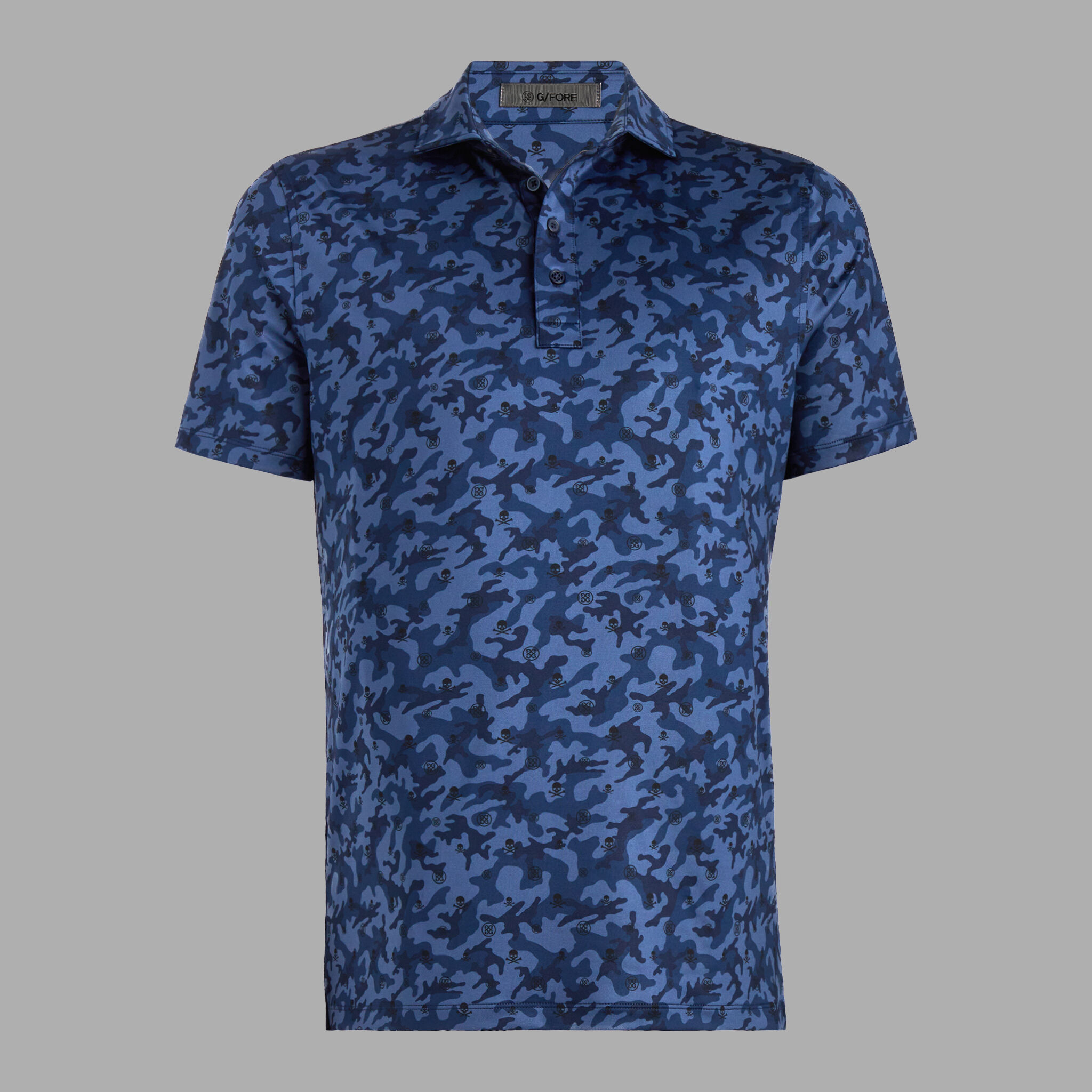 MAPPED ICON CAMO TECH JERSEY MODERN SPREAD COLLAR POLO