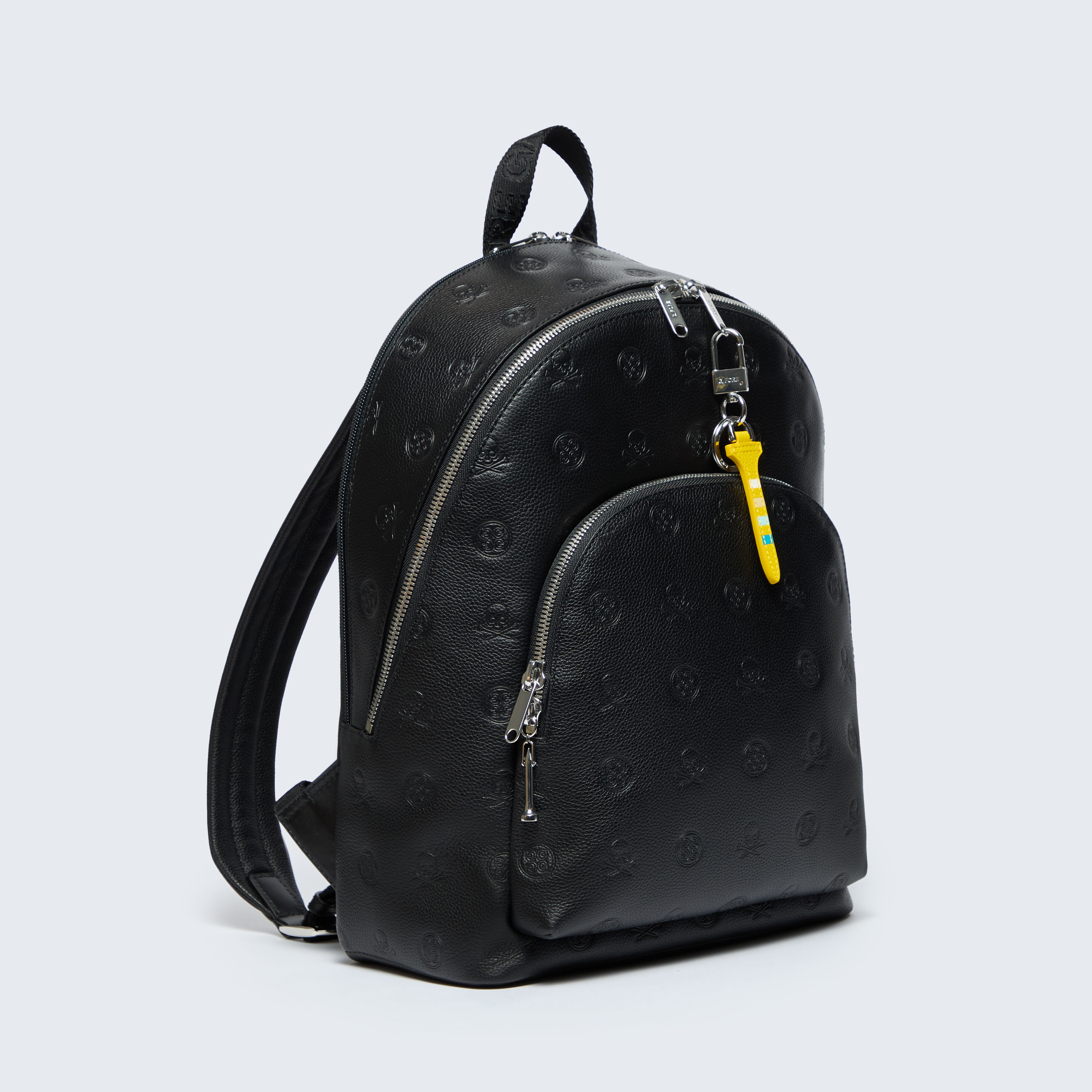EMBOSSED SKULL & TEES LEATHER BACKPACK