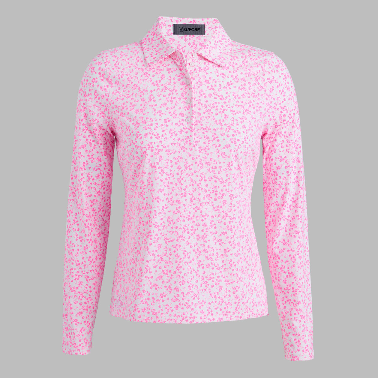 DITSY FLORAL TECH JERSEY LONG SLEEVE POLO