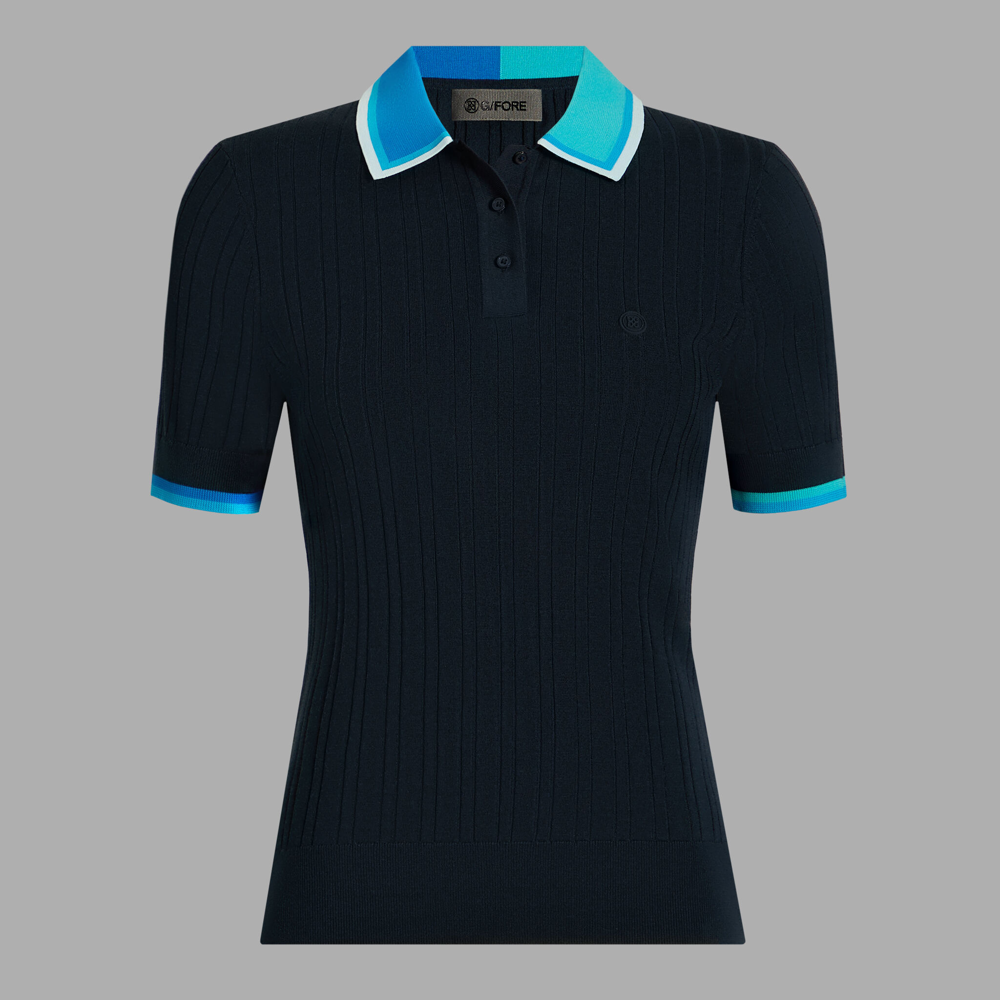 RIBBED COTTON BLEND SWEATER POLO