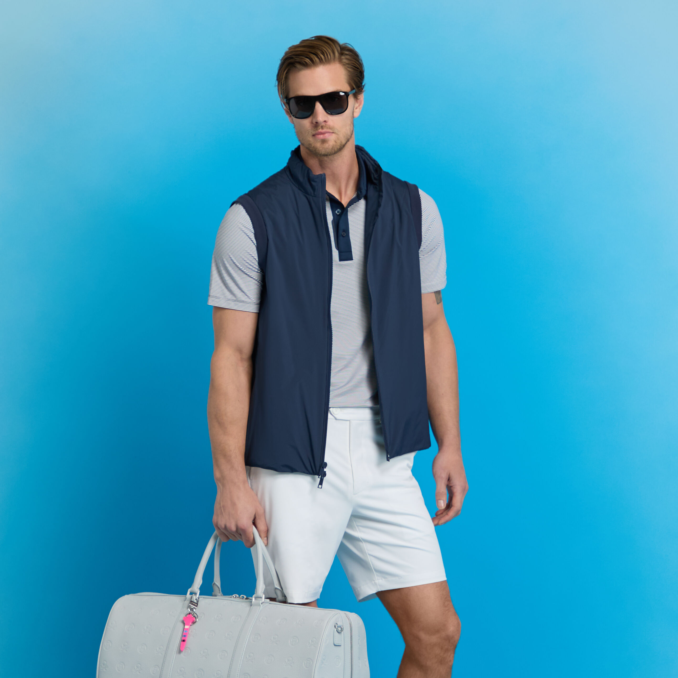 FEEDER STRIPE FINE TECH JERSEY POLO