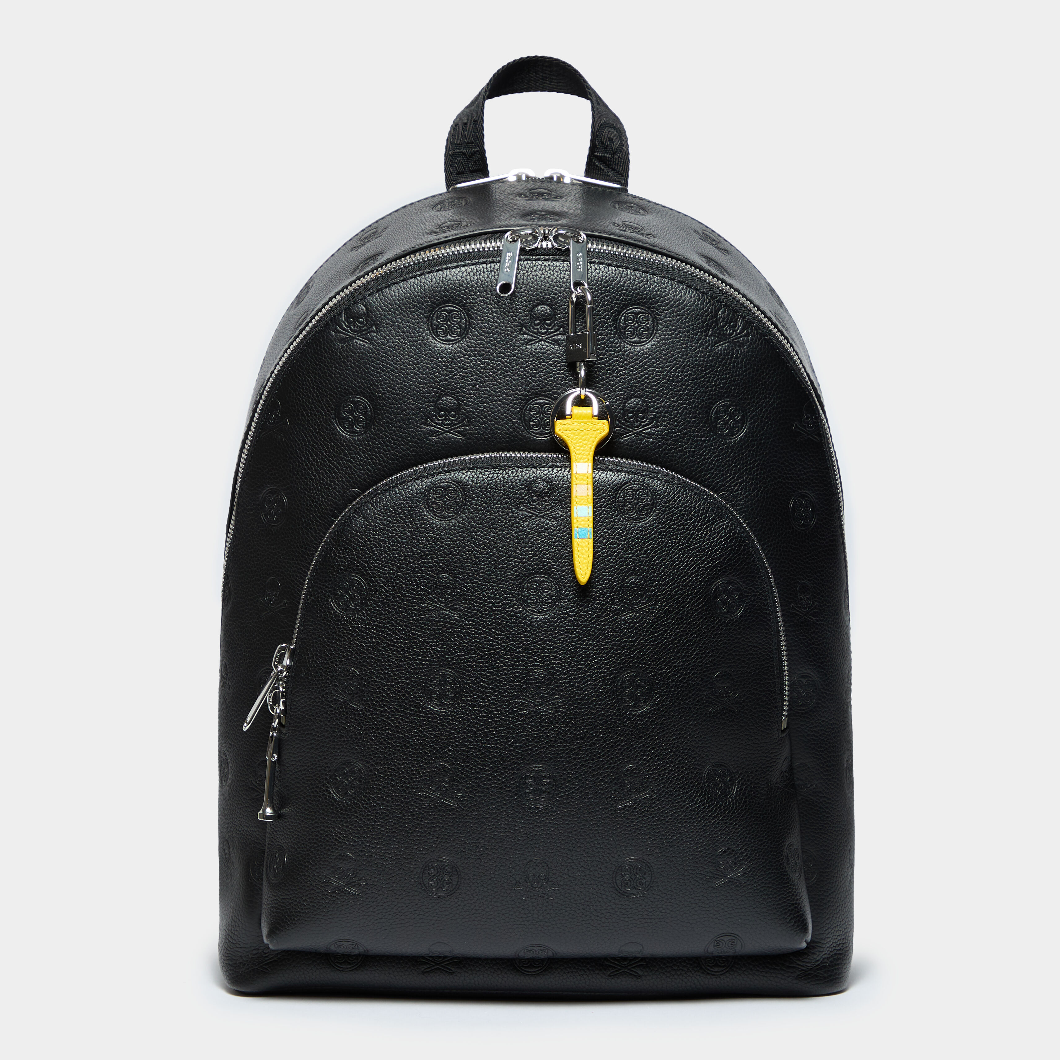 EMBOSSED SKULL & TEES LEATHER BACKPACK