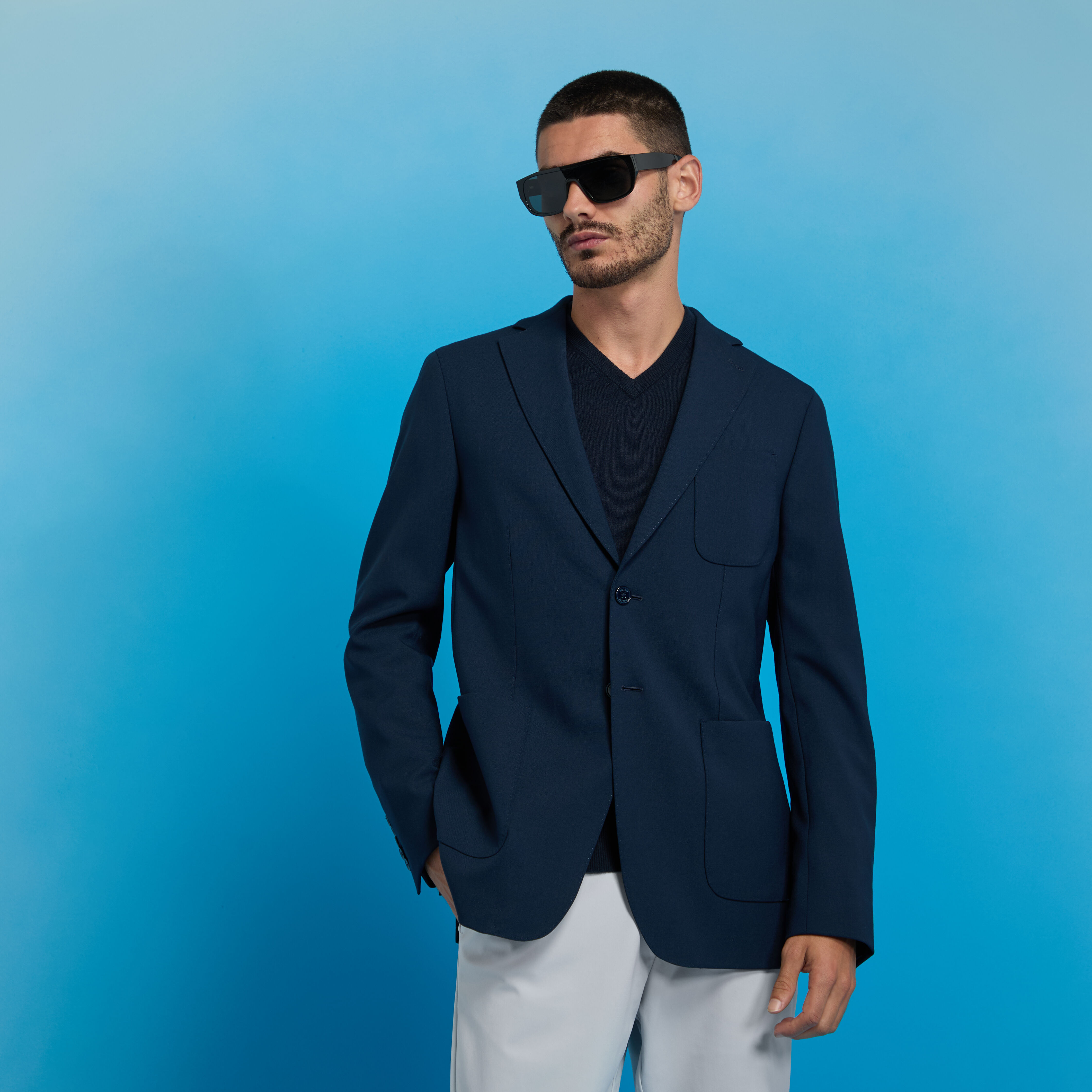 FINE WOOL STRETCH BLAZER