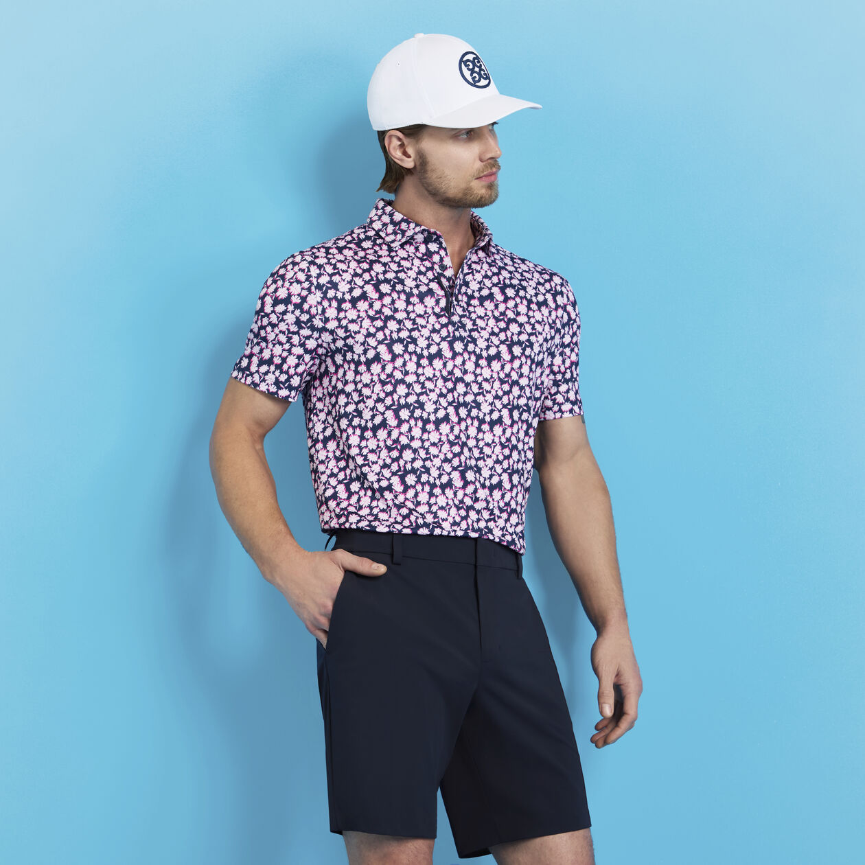 OPTIC FLORAL TECH STRETCH JERSEY POLO