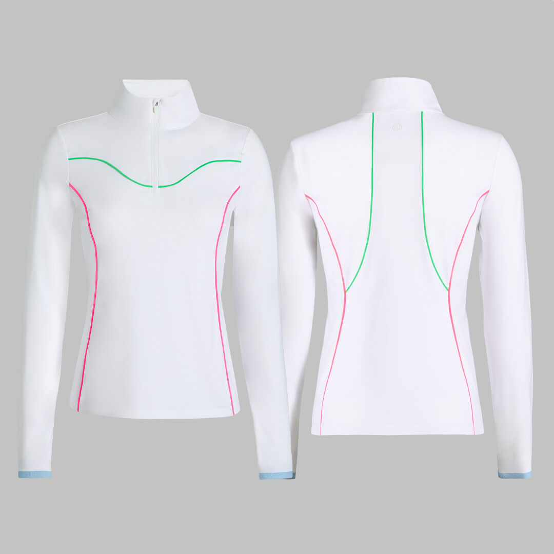 STRETCH NYLON INTERLOCK TIPPED PULLOVER