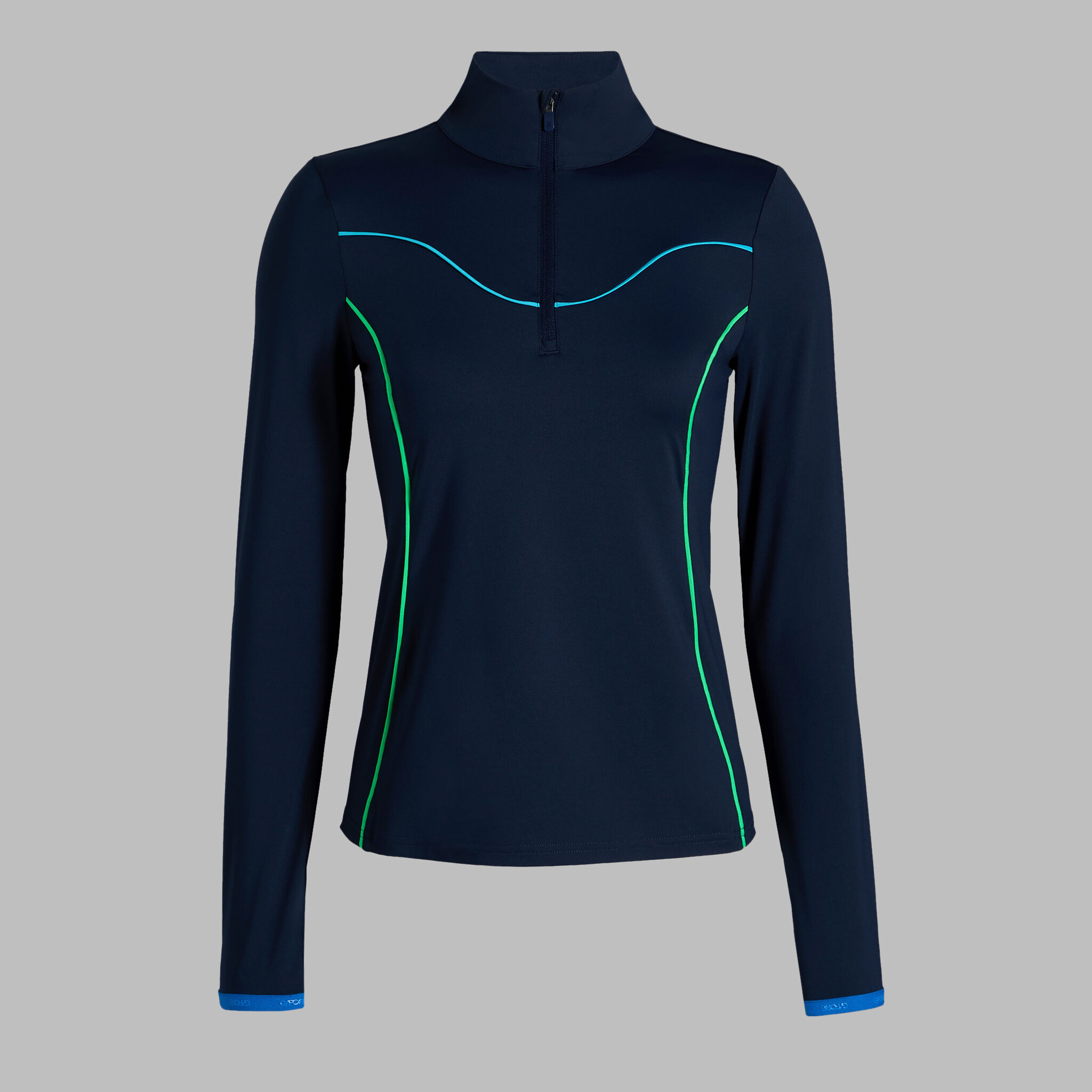 STRETCH NYLON INTERLOCK TIPPED PULLOVER