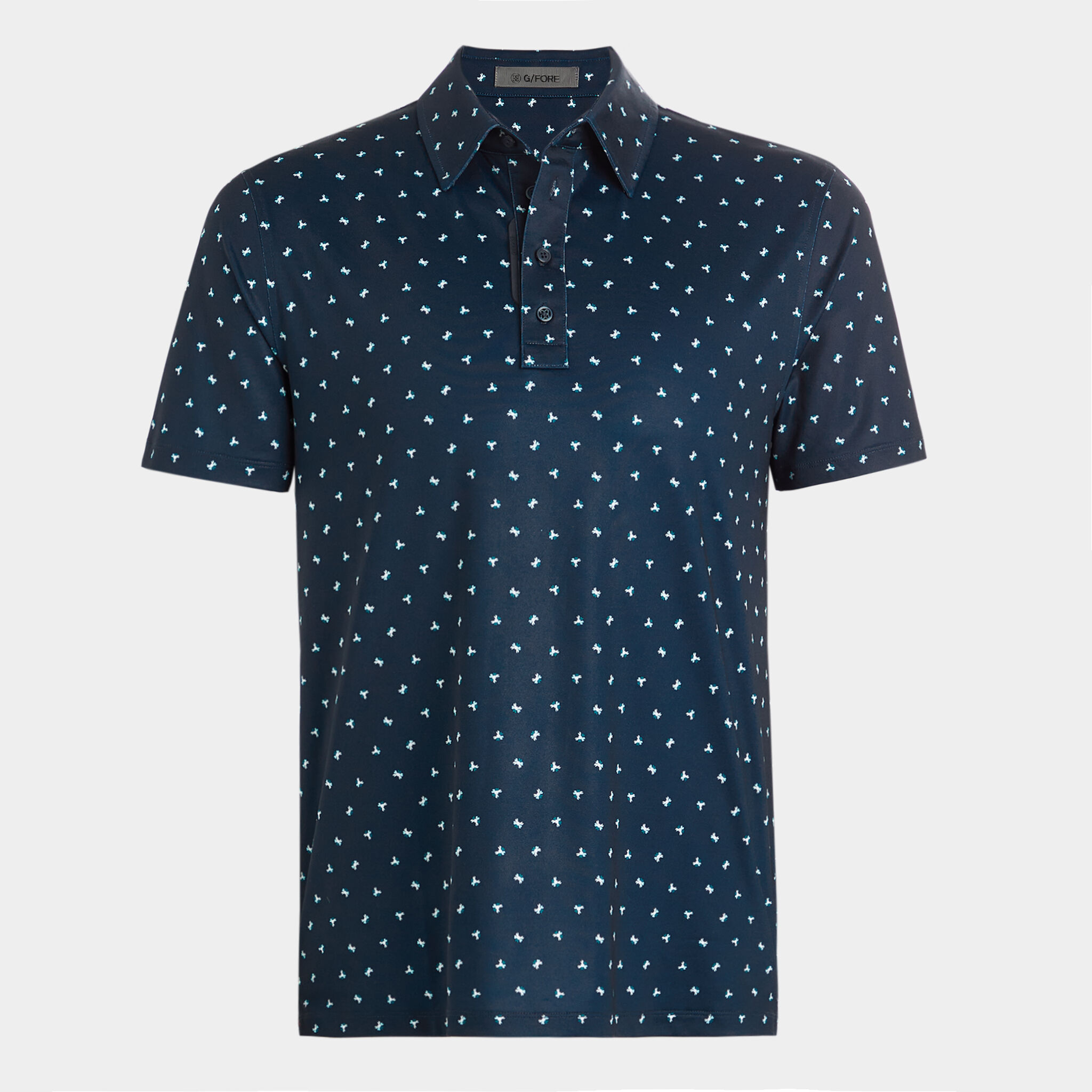 GEOMETRIC FLORAL TECH JERSEY POLO