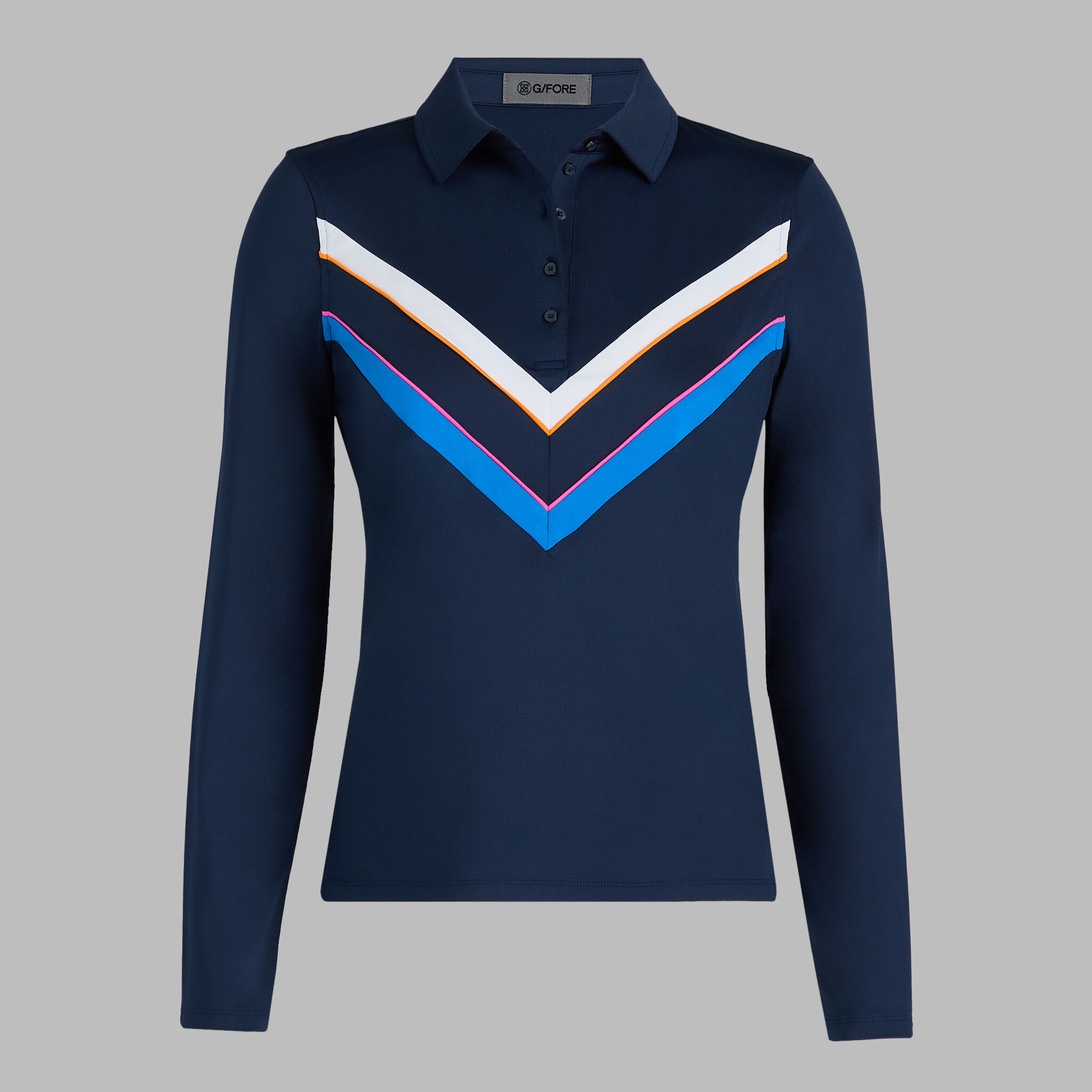 TECH JERSEY CHEVRON LONG SLEEVE POLO