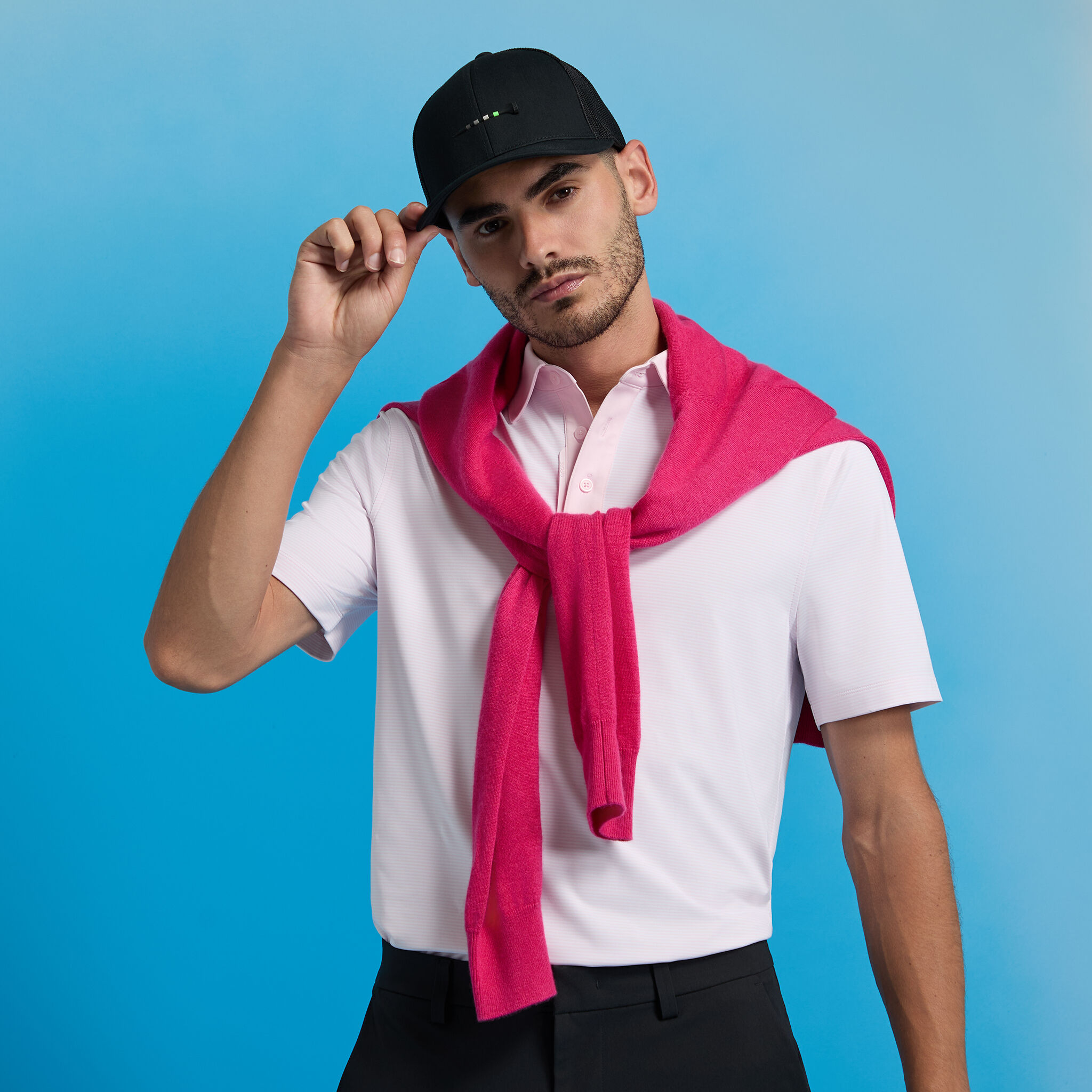 FEEDER STRIPE FINE TECH JERSEY POLO