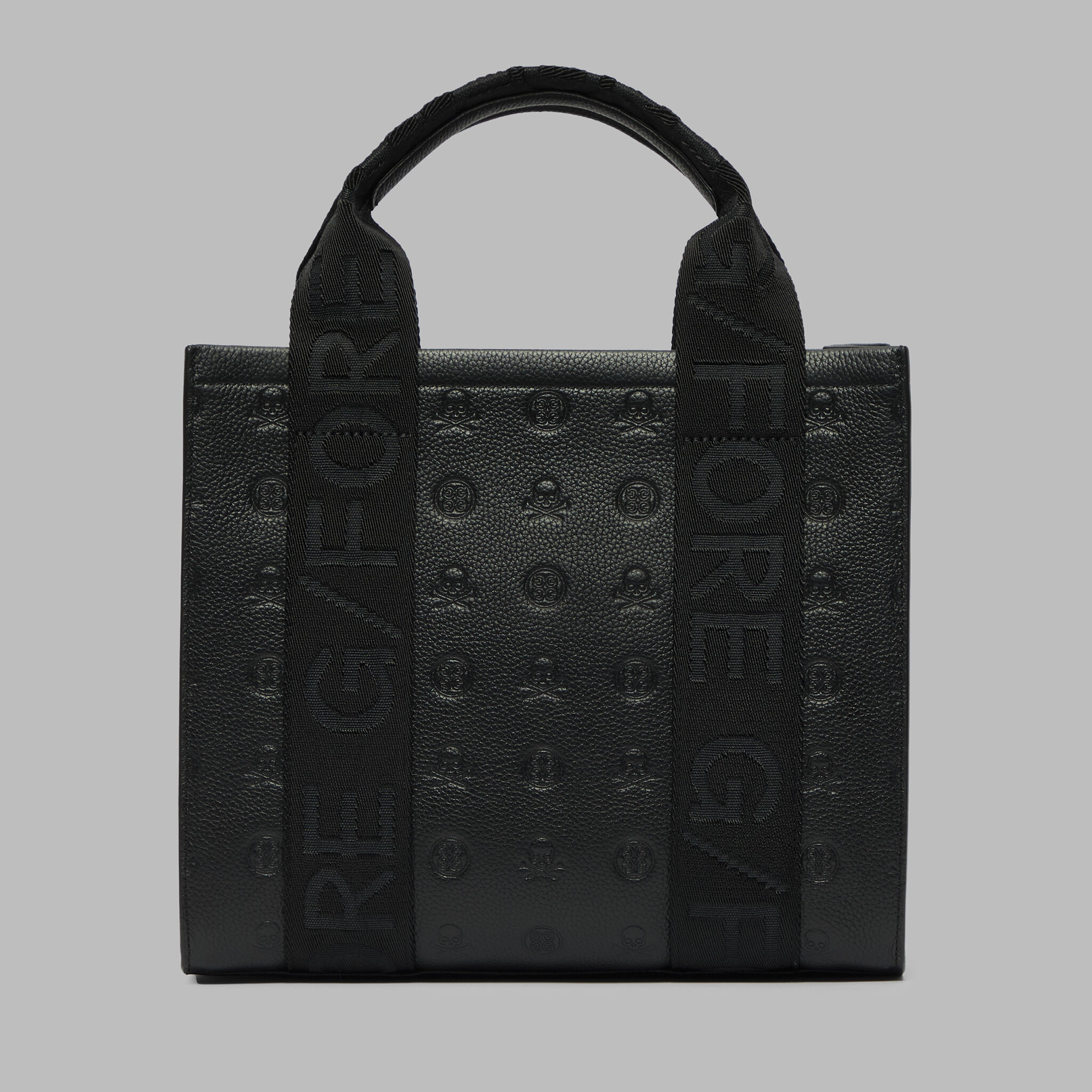 CIRCLE G'S EMBOSSED LEATHER SQUARE BAG