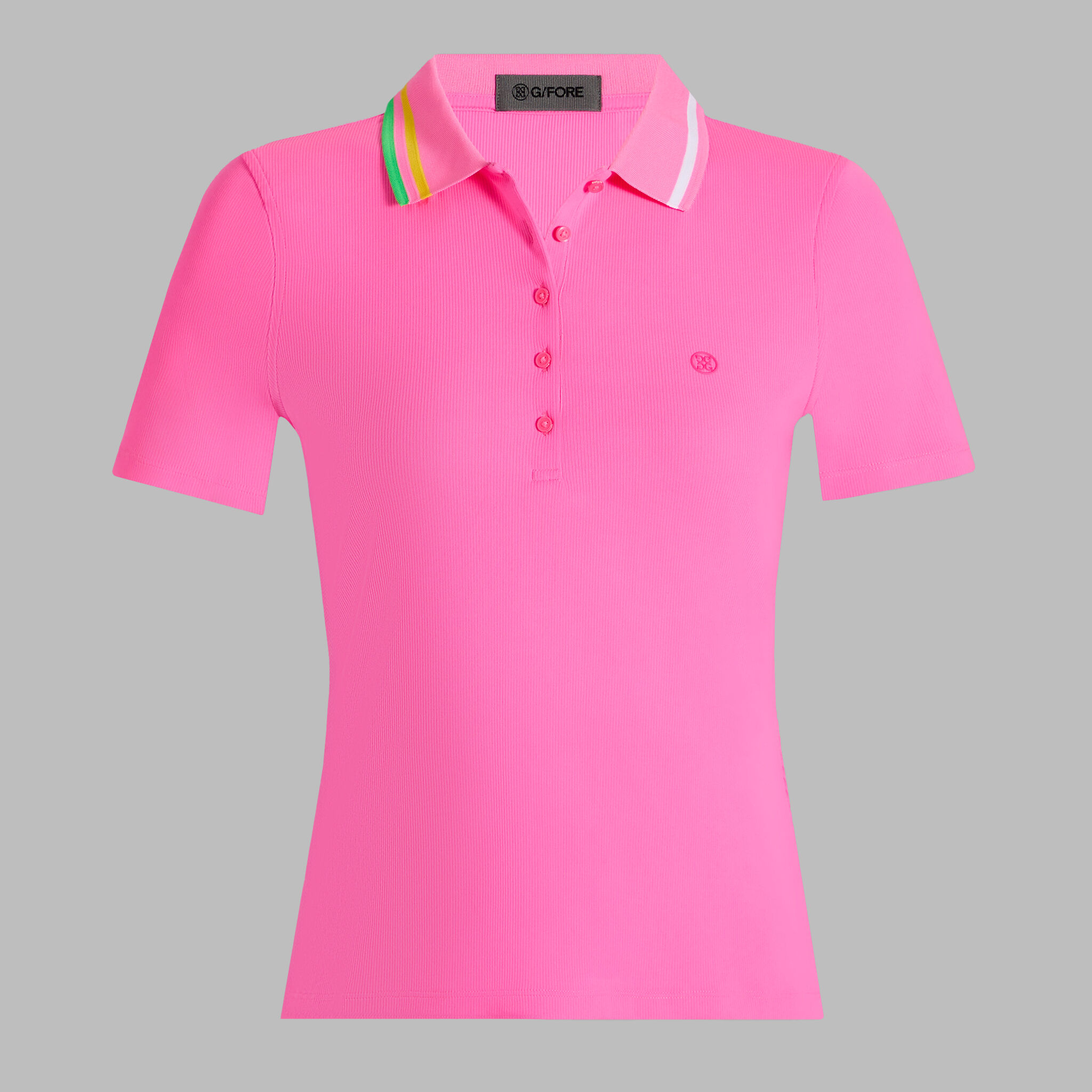 CONTRAST COLLAR RIBBED TECH NYLON POLO
