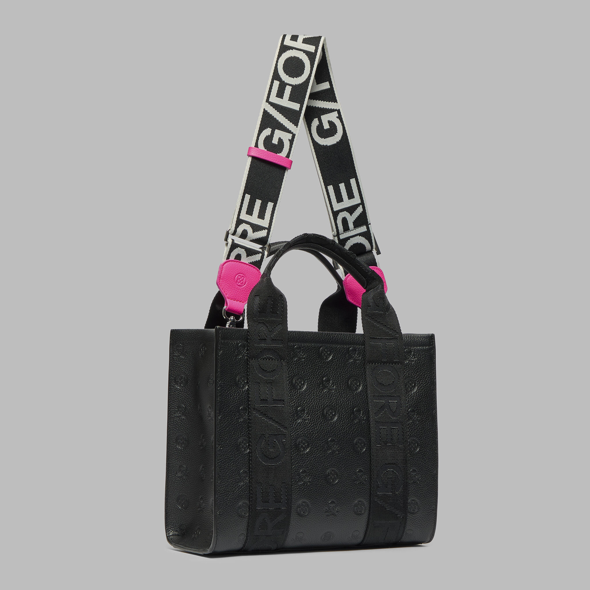 CIRCLE G'S EMBOSSED LEATHER SQUARE BAG