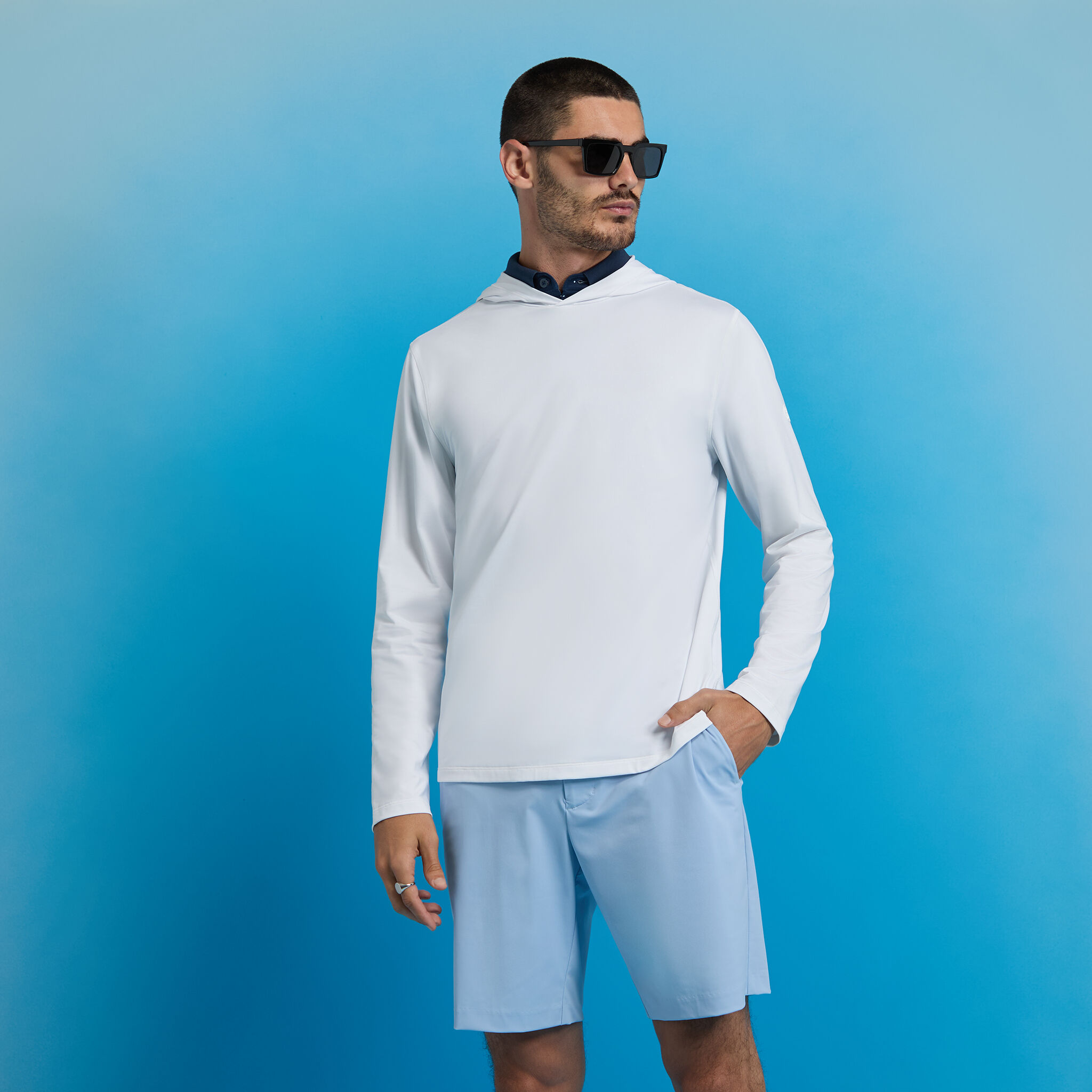 MÉLANGE ICE NYLON HOODIE