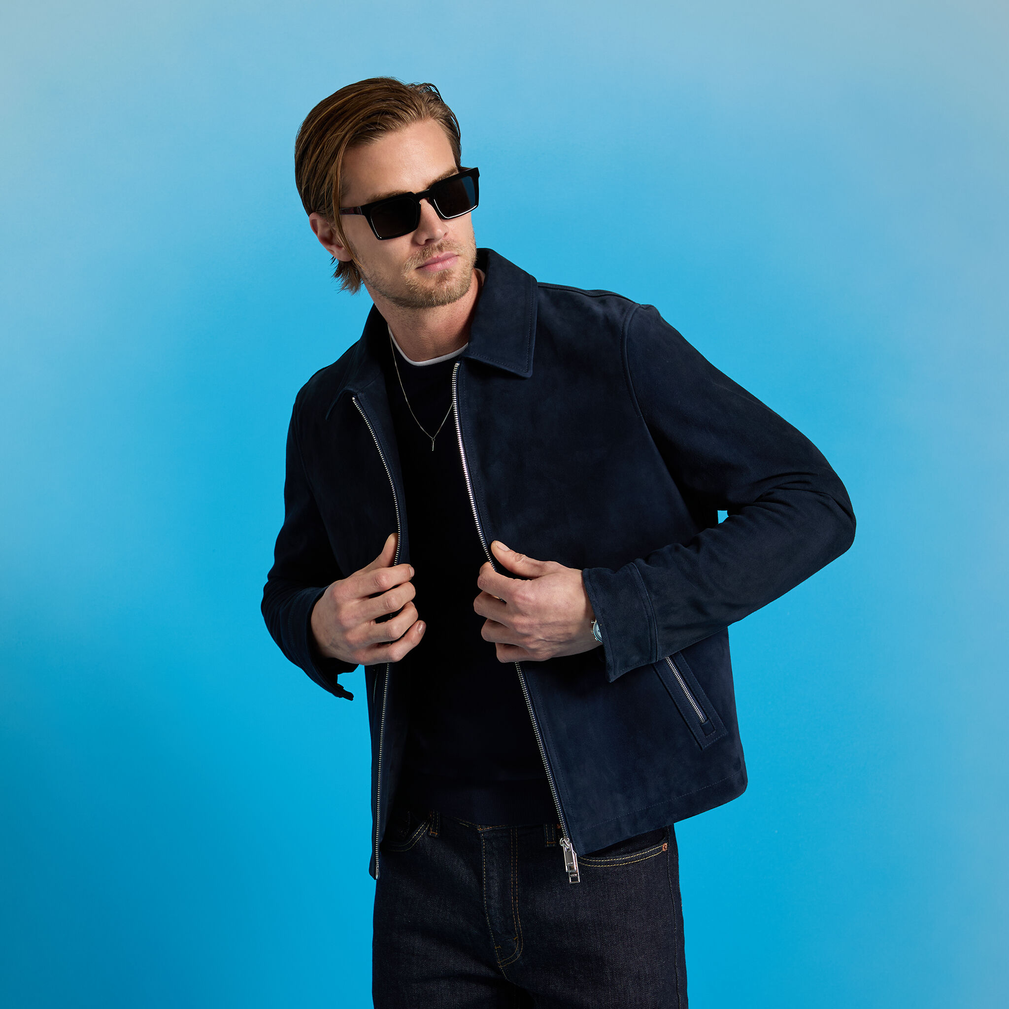 SUEDE ZIP JACKET