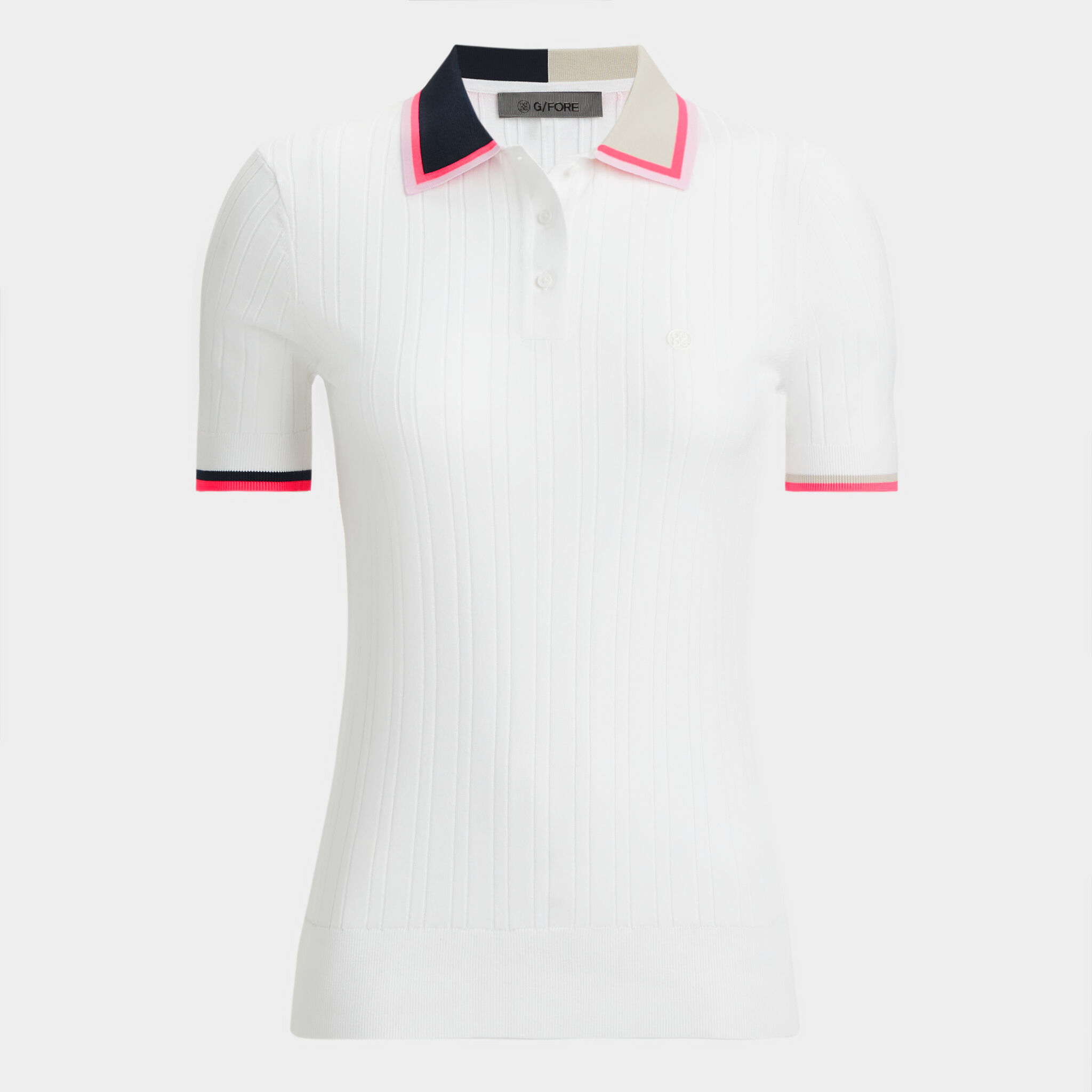 RIBBED COTTON BLEND SWEATER POLO