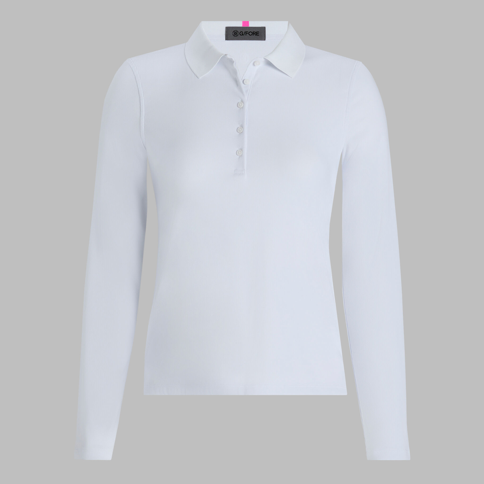 RIBBED TECH NYLON LONG SLEEVE POLO
