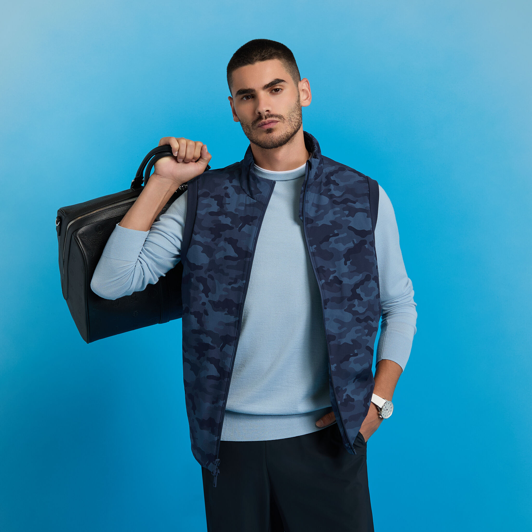 MERINO WOOL BLEND CREWNECK SWEATER