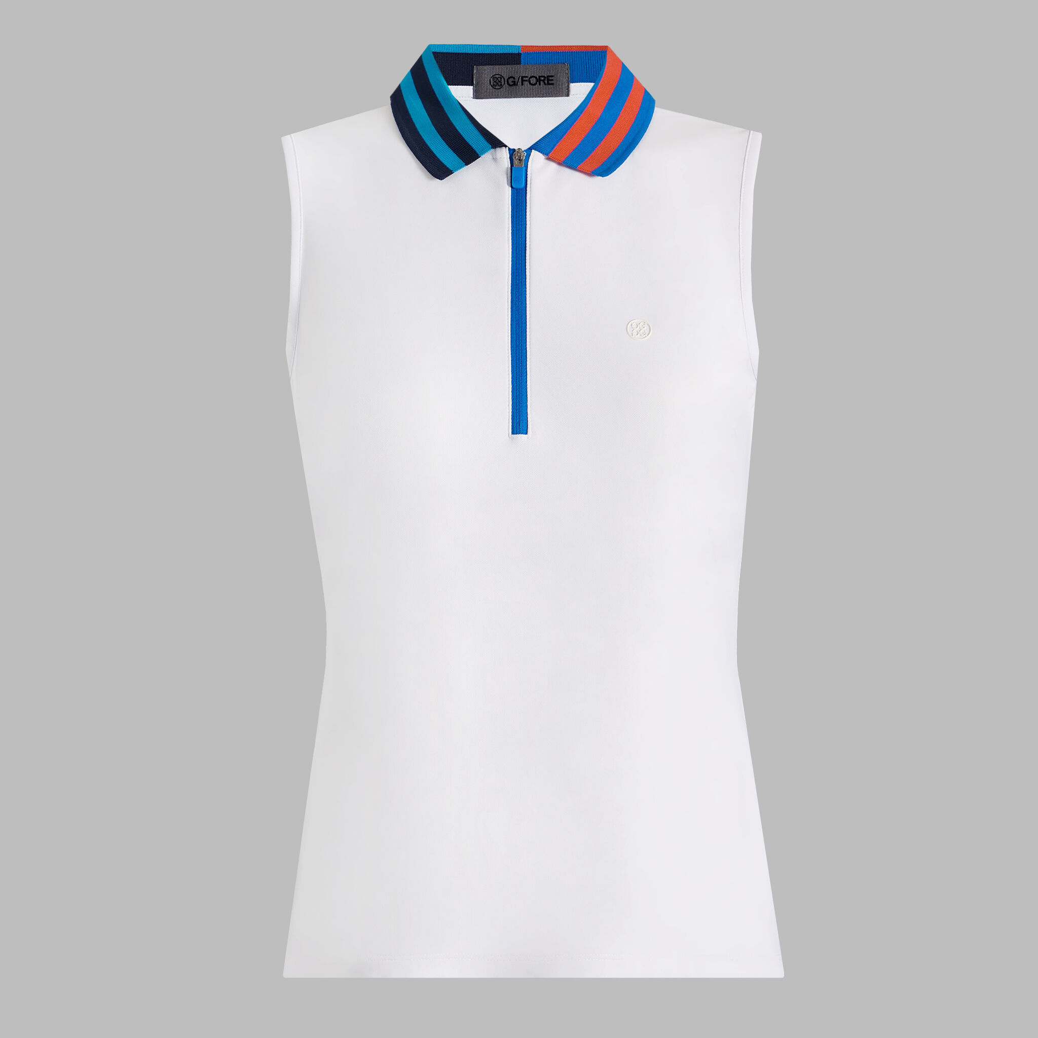 TECH PIQUÉ QUARTER ZIP SLEEVELESS POLO