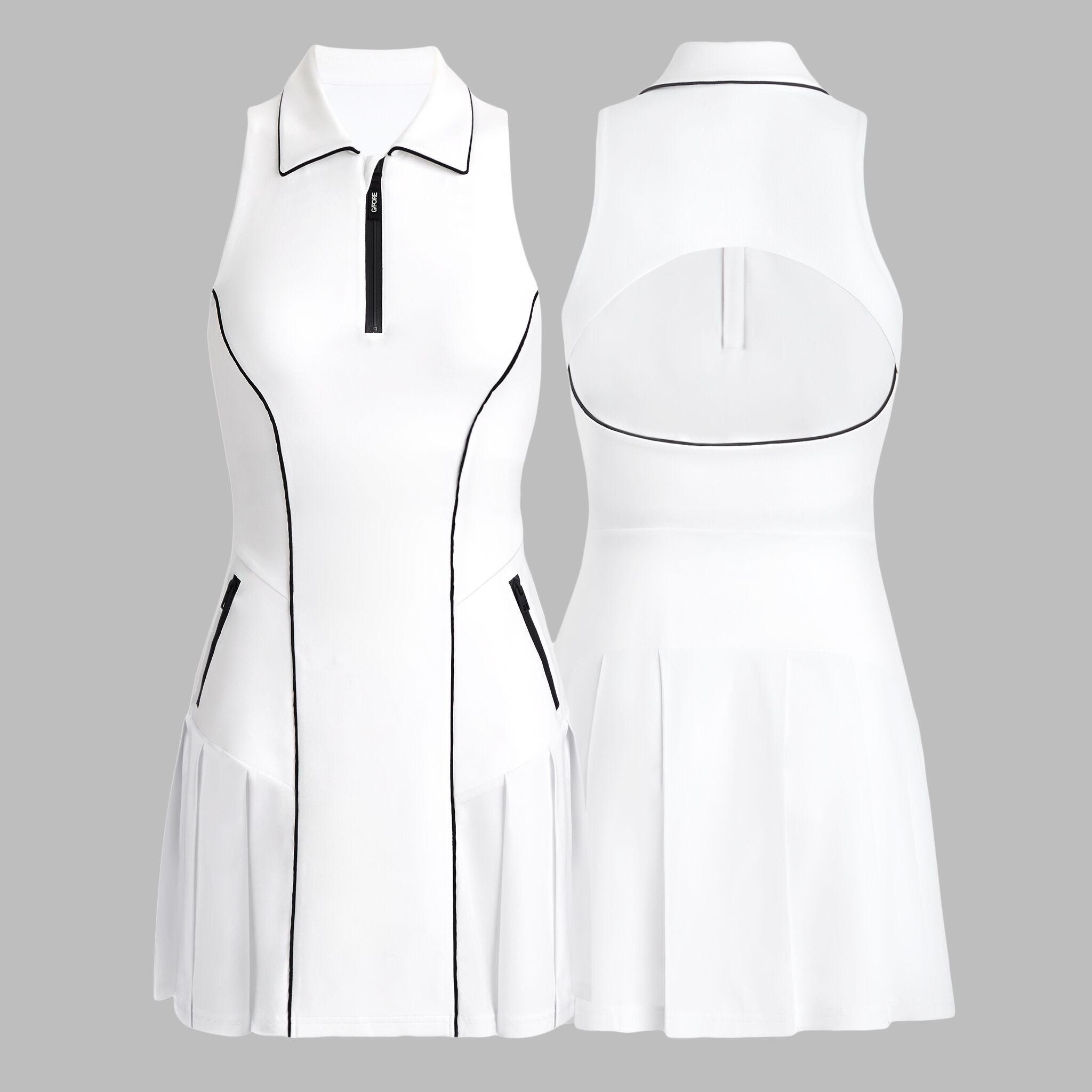 STRETCH HYBRID OPS PLEATED DRESS