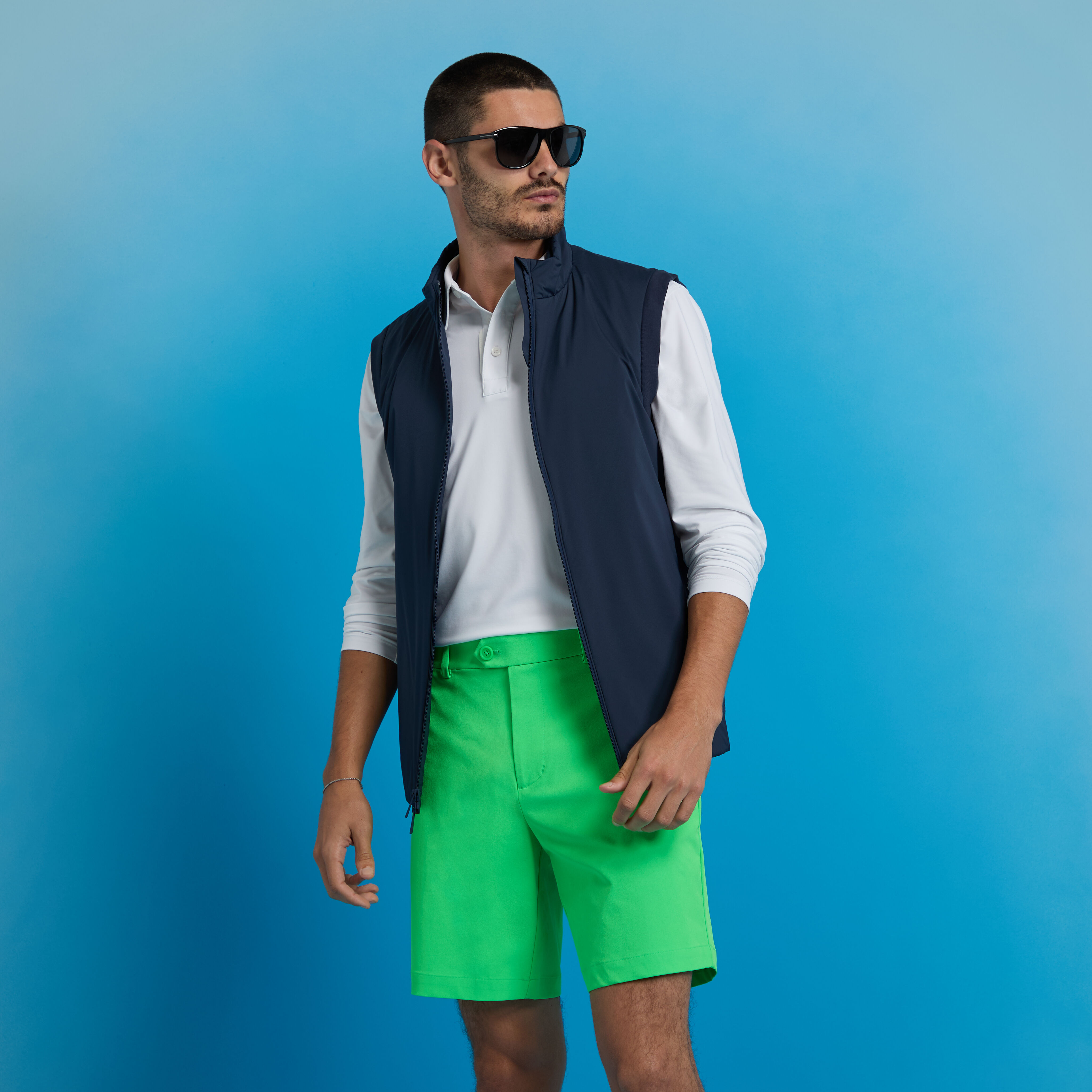 MÉLANGE ICE NYLON LONG SLEEVE POLO
