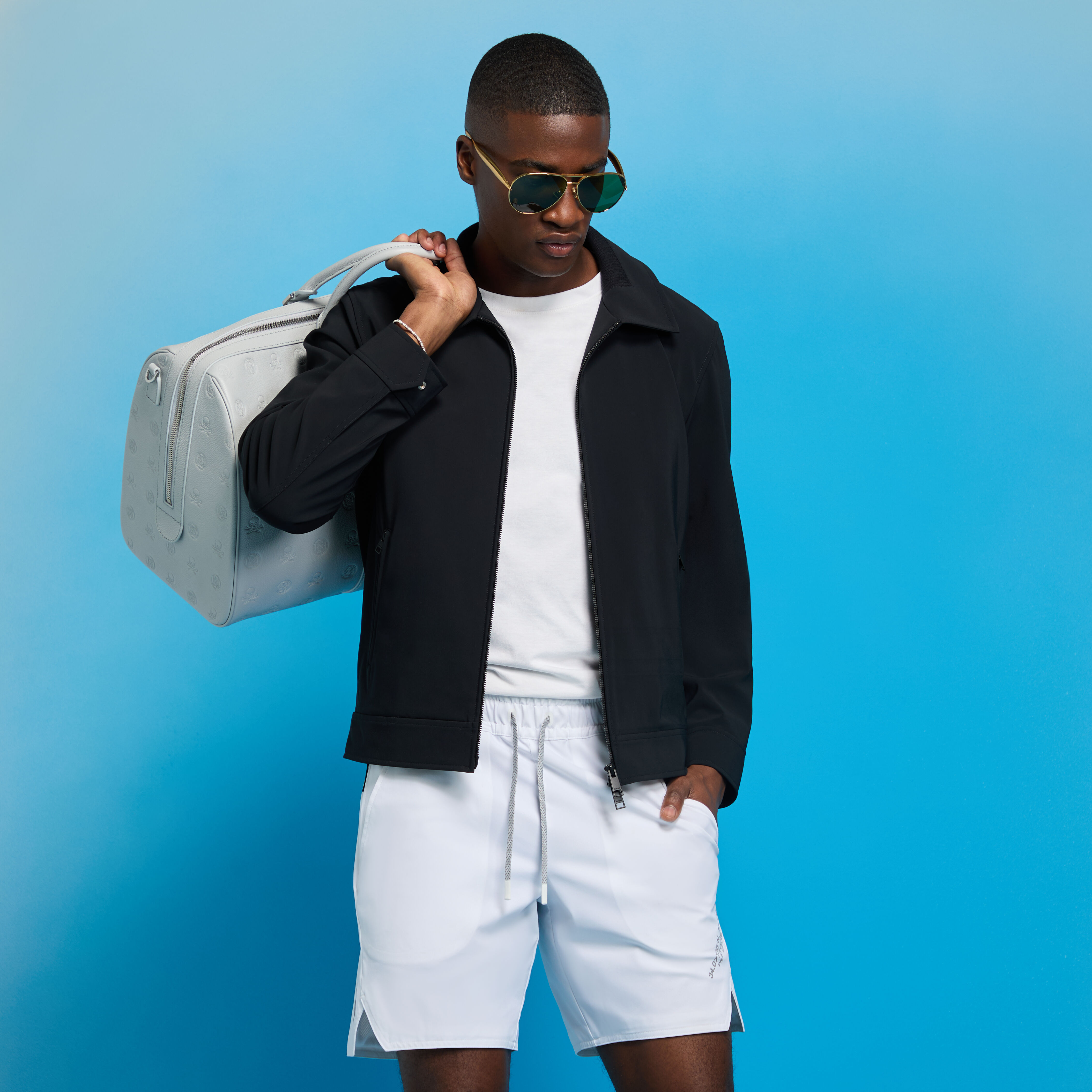 STRETCH WARP KNIT MODERN TRUCKER JACKET