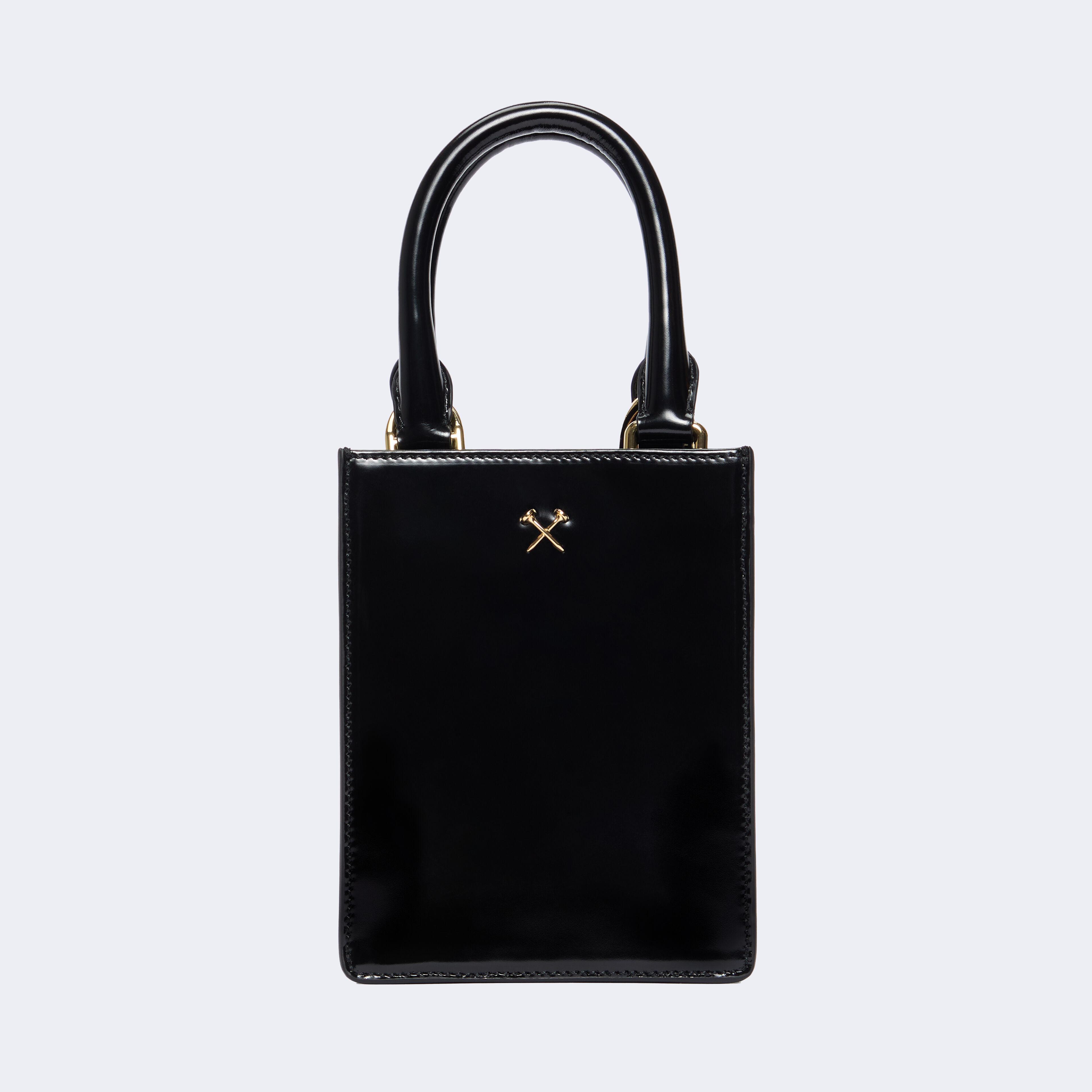 Metal Tees Box Calf Leather Mini Tote