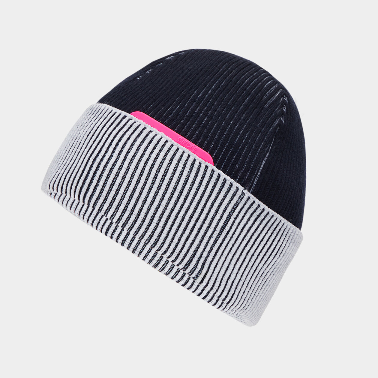 CONTRAST RIB KNIT BEANIE
