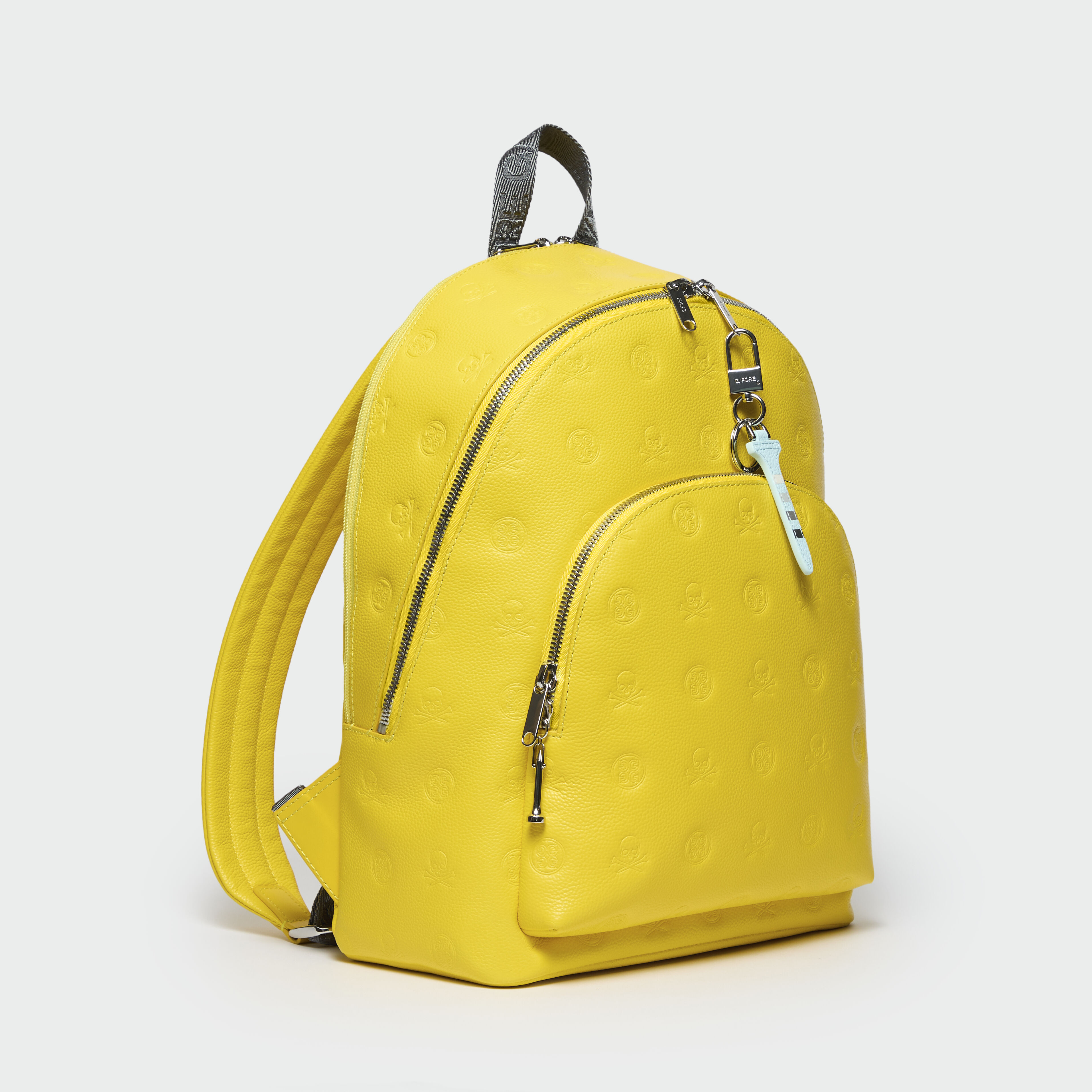 EMBOSSED SKULL & TEES LEATHER BACKPACK
