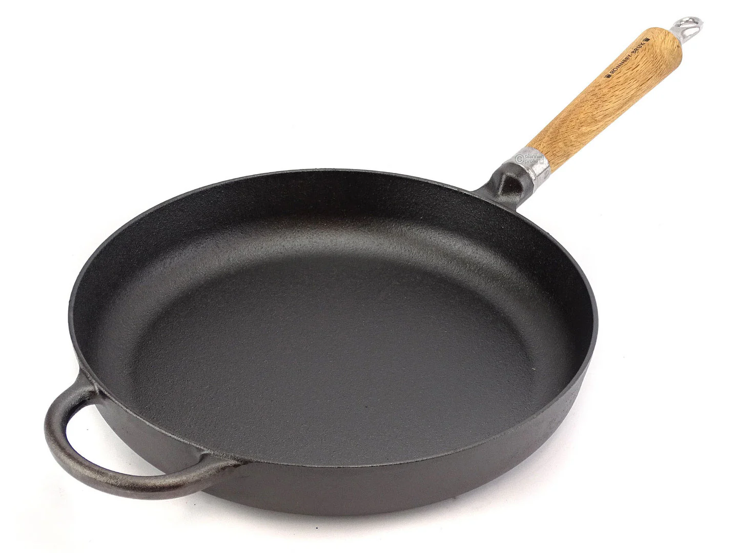 RONNEBY BRUK Gusseisen Bratpfanne MAESTRO 28 cm Eichenholzgriff, schon eingebrannt