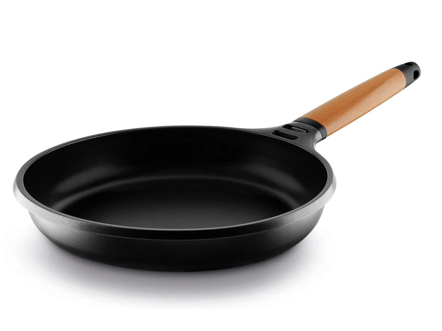 CASTEY Aluguss Bratpfanne CLASSIC 28 cm mit abnehmbarem Holzgriff, geeignet für Induktion