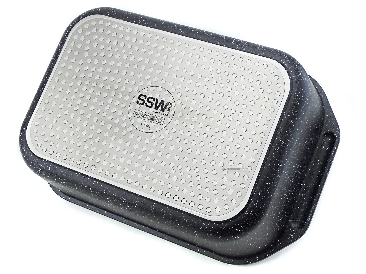 SSW Vierkant-Aromabräter GUSTO NATURA 7L Aluguss Bräter eckig + Glasdeckel mit Aromaknopf