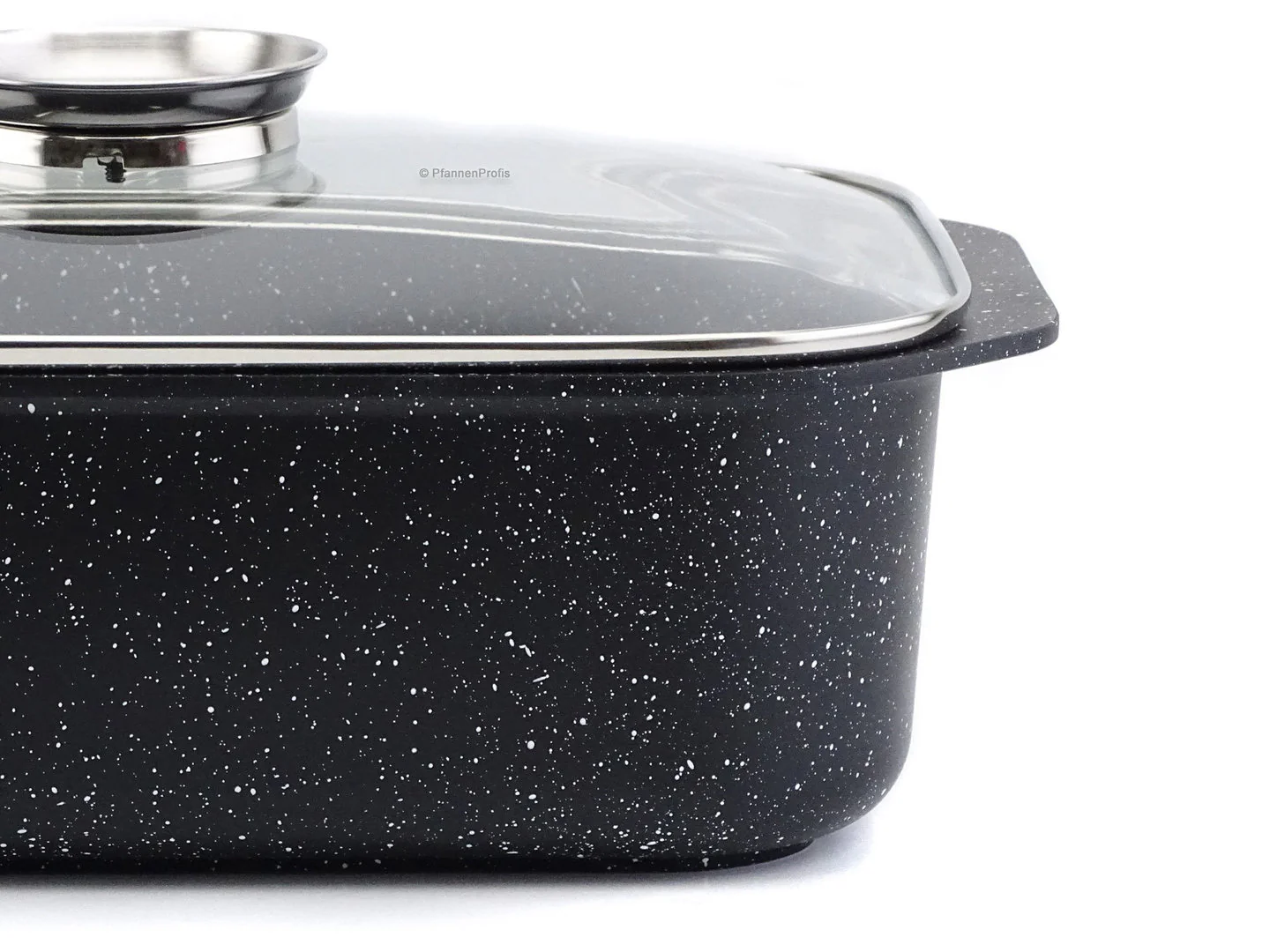 SSW Vierkant-Aromabräter GUSTO NATURA 7L Aluguss Bräter eckig + Glasdeckel mit Aromaknopf