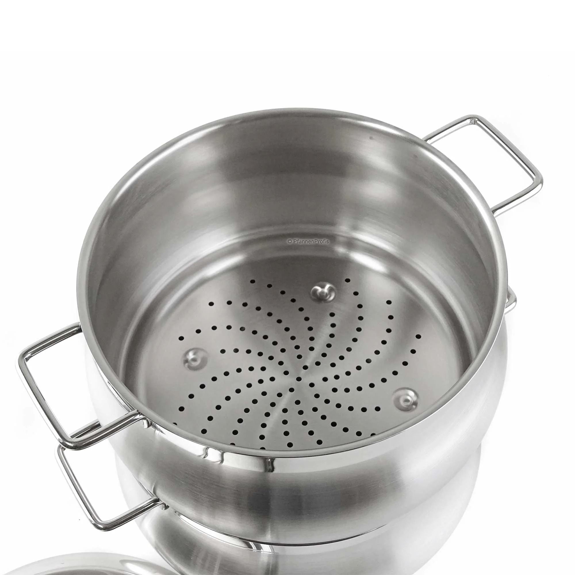 BARAZZONI TUMMY Dampfgartopf aus Edelstahl – 22 cm, mit Deckel und Dämpfeinsatz