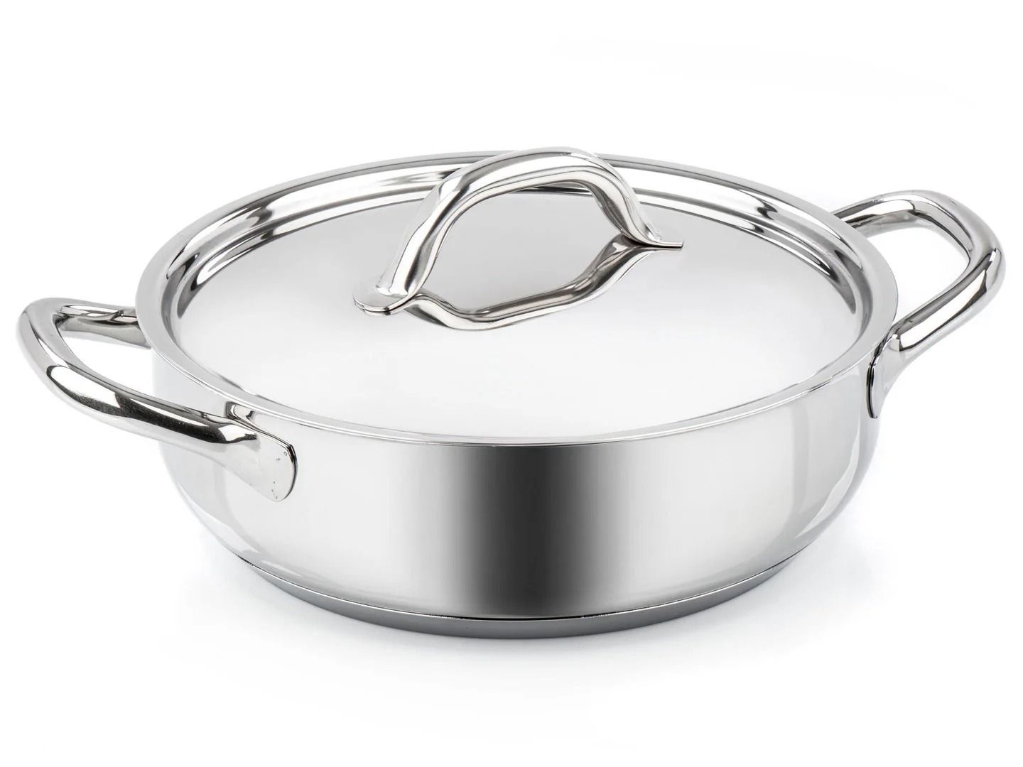 BARAZZONI CHEF LINE Schmorkasserolle aus Edelstahl – 28 cm, 4,5 Liter, inklusive Deckel