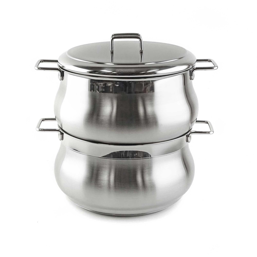 BARAZZONI TUMMY Dampfgartopf aus Edelstahl – 22 cm, mit Deckel und Dämpfeinsatz