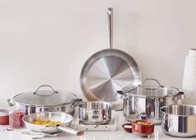 Edelstahlpfannen, unbeschichtet