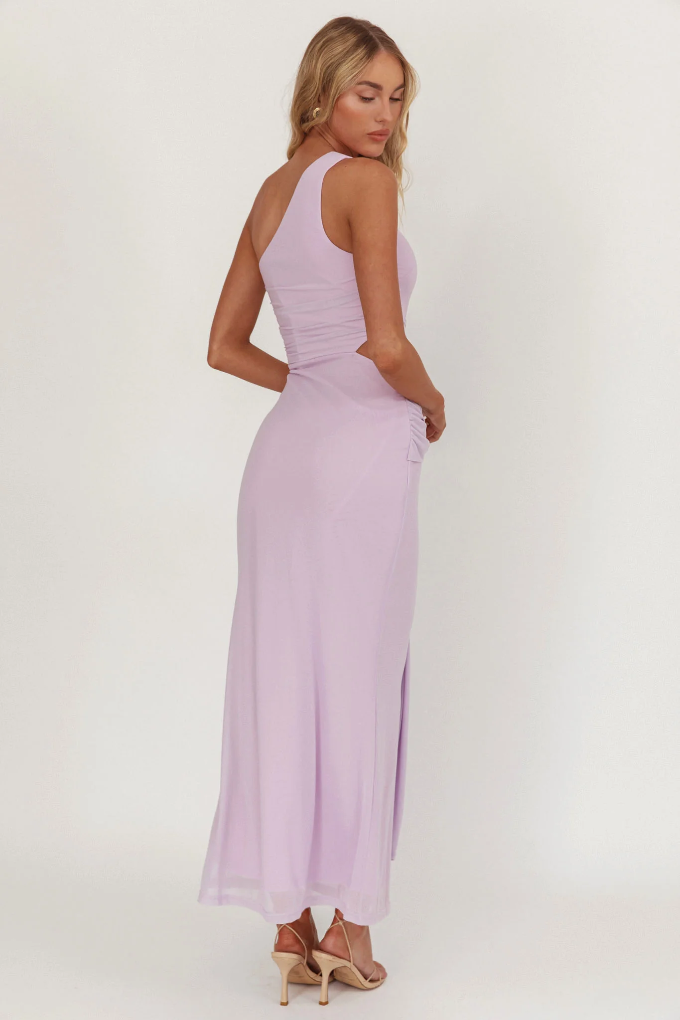 Luli One-Shoulder Cut-Out Maxi Dress Lilac