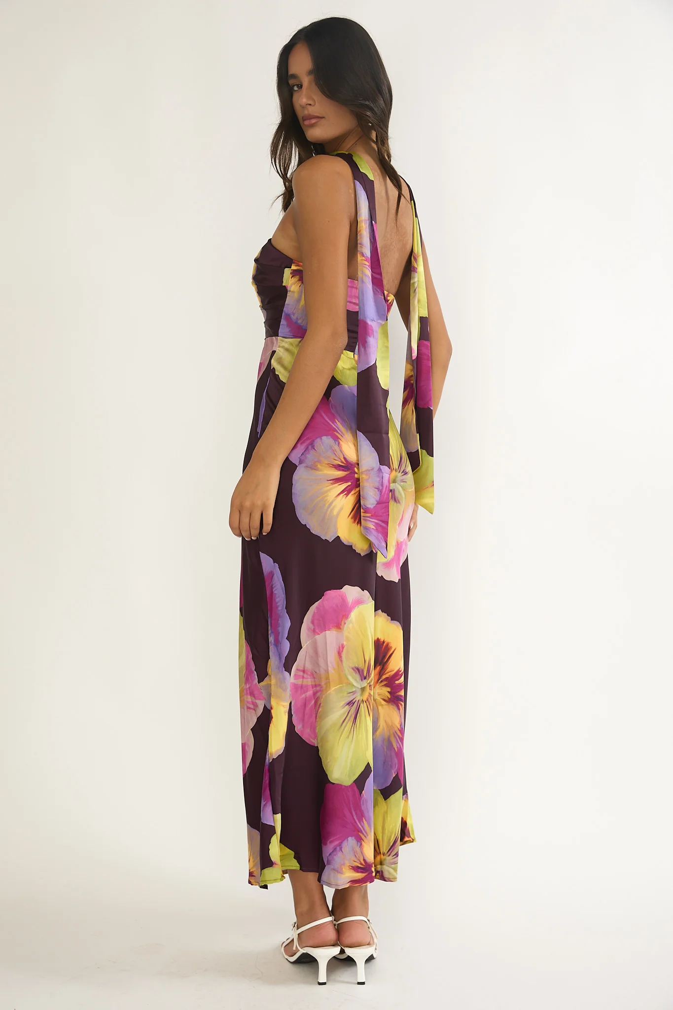 City Of Stars Strapless Scarf Maxi Dress Pansies Plum