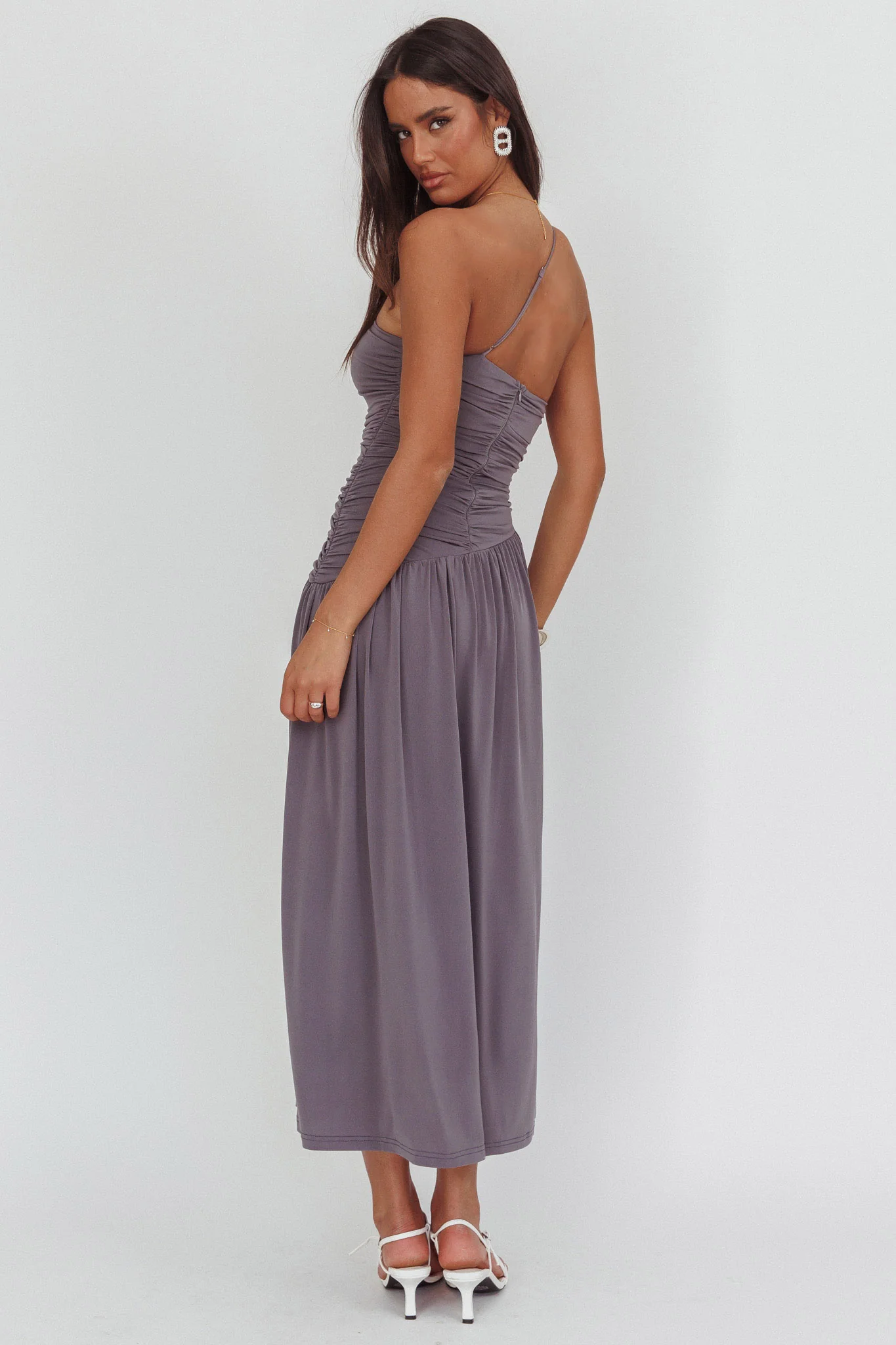 Destination One-Shoulder Maxi Dress Taupe