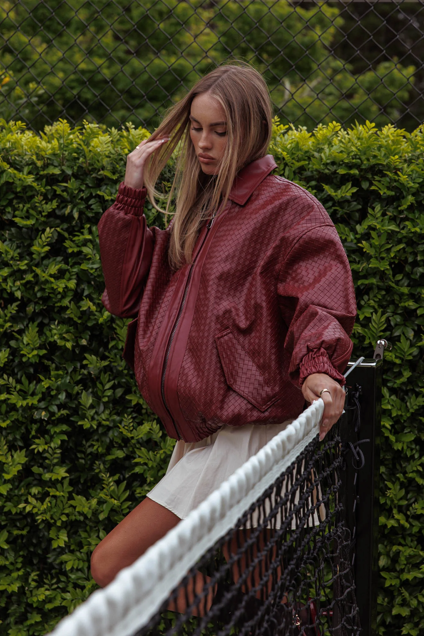LIONESS Kenny Bomber Jacket Burgundy
